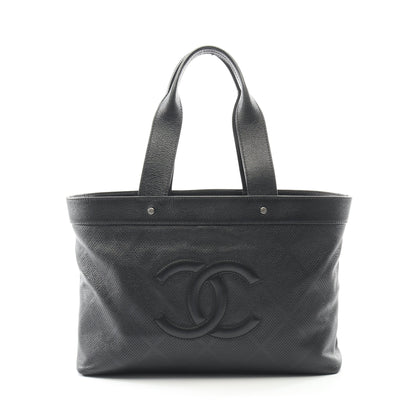 ココマーク ハンドバッグ トートバッグ レザー ブラック シルバー金具 シャネル バッグ CHANEL