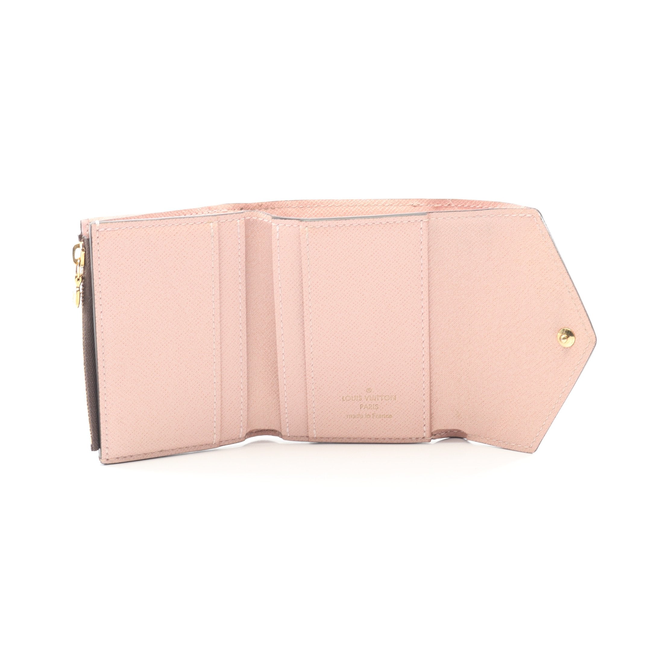 ポルトフォイユ ゾエ モノグラム ローズバレリーヌ 三つ折り財布 PVC