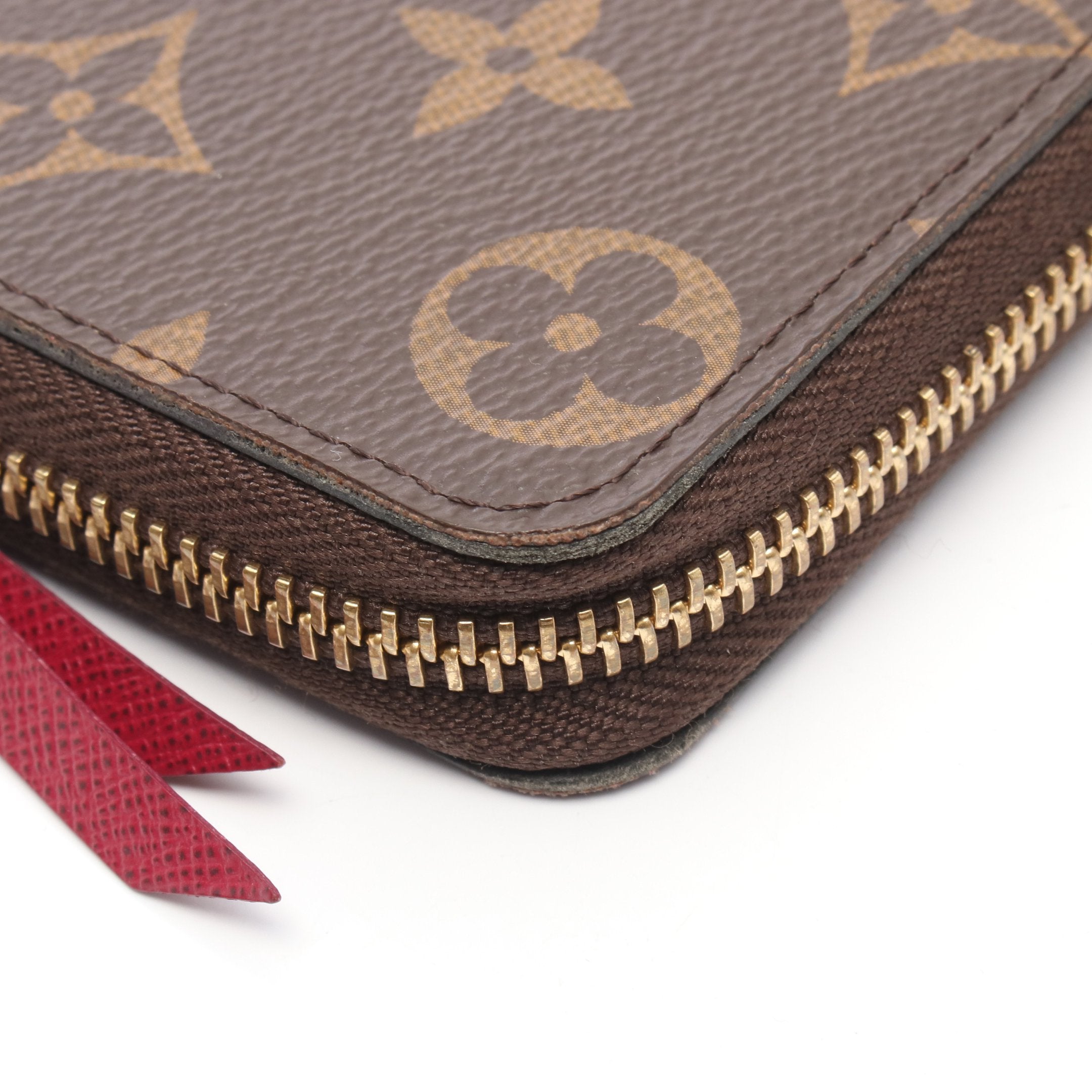 ポルトフォイユ クレマンス モノグラム フューシャ ラウンドファスナー