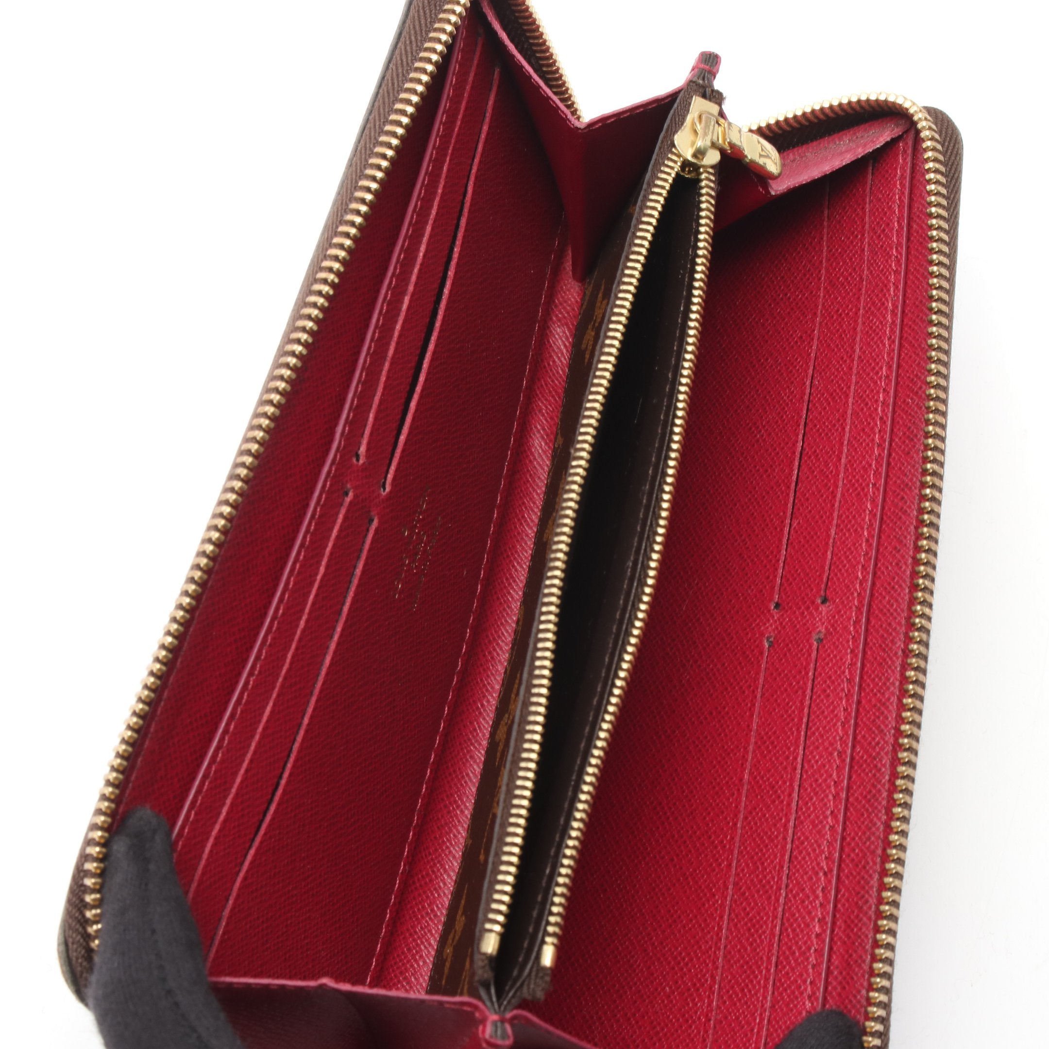 ポルトフォイユ クレマンス モノグラム フューシャ ラウンドファスナー