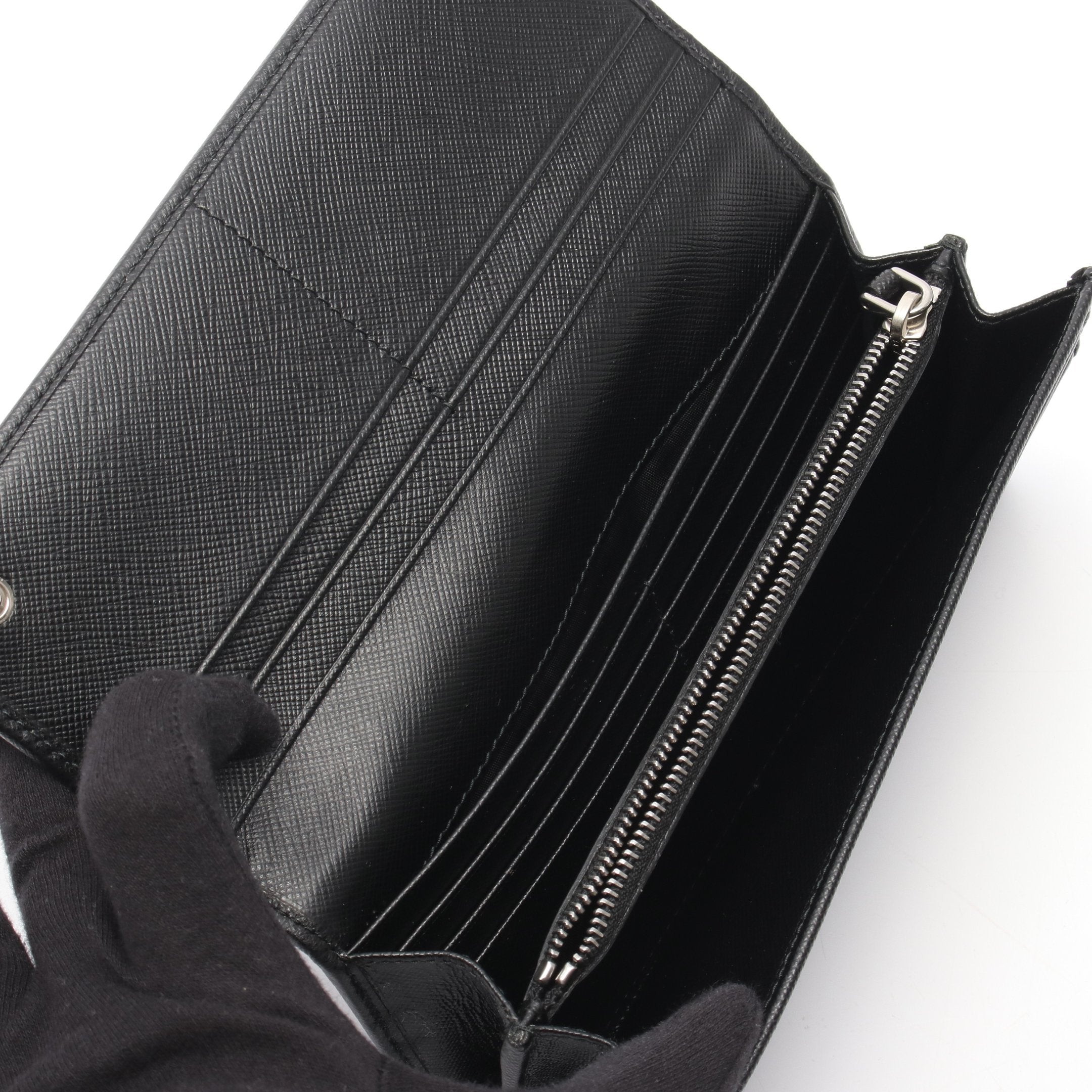 PRADA☆テスート２つ折り長財布 未使用 TESSUTO 二つ折り長財布 ナイロン レザー ブラック プラダ – RECLO