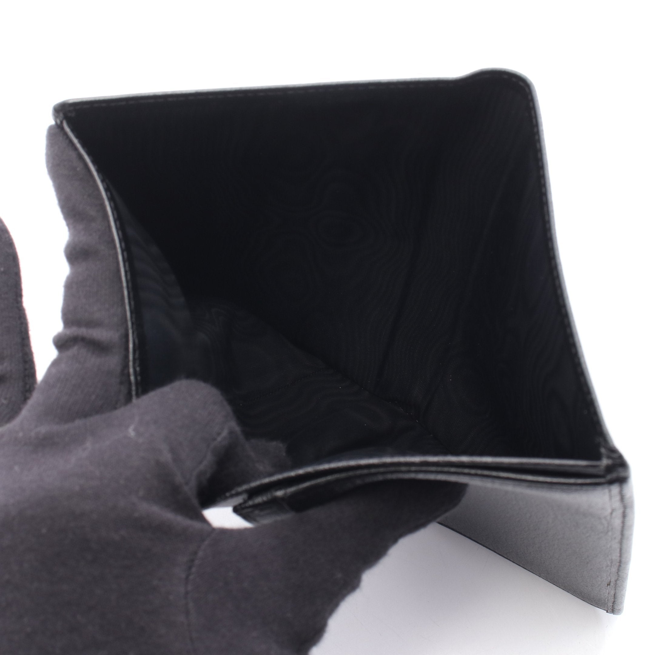 ココマーク 二つ折り長財布 レザー ブラック ゴールド金具 シャネル