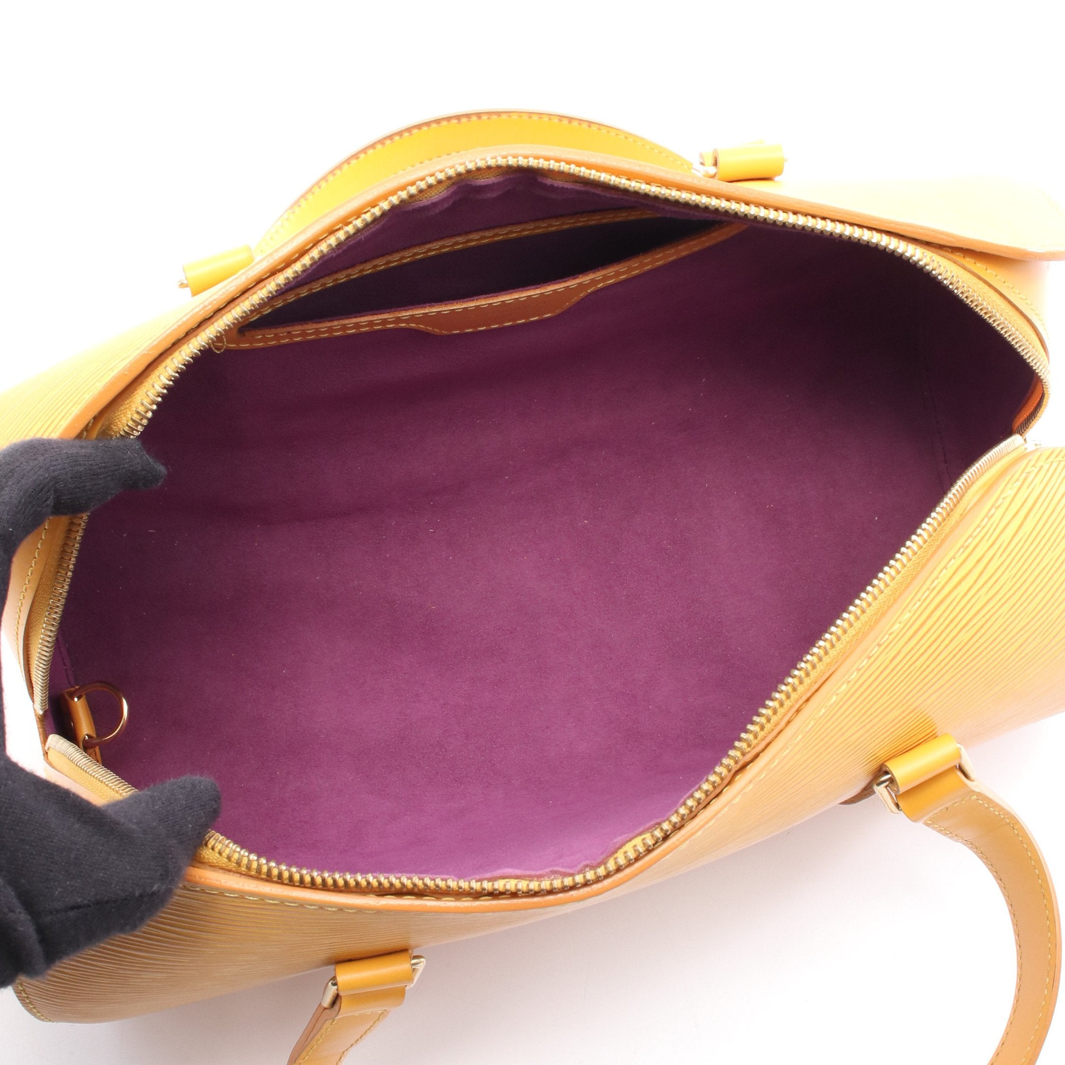 スフロ エピ タッシリイエロー ハンドバッグ レザー イエロー ルイ