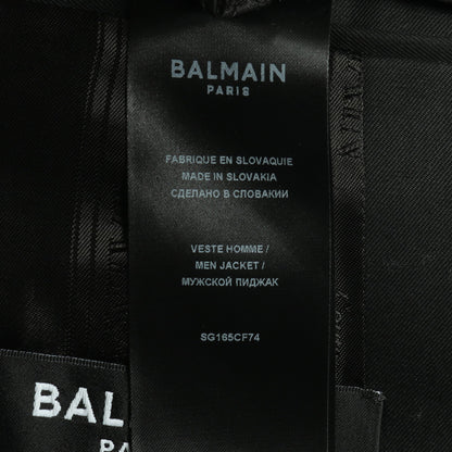 ジャケット コットン ブラック ライオンボタン バルマン アウター BALMAIN
