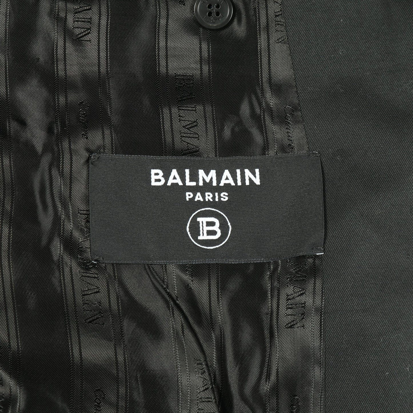 ジャケット コットン ブラック ライオンボタン バルマン アウター BALMAIN