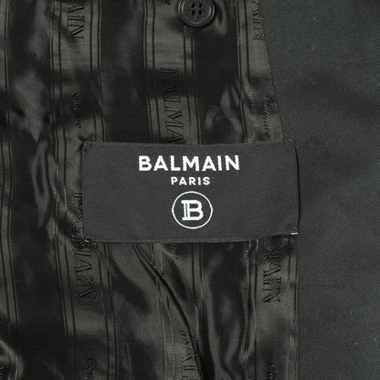 ジャケット コットン ブラック ライオンボタン バルマン アウター BALMAIN