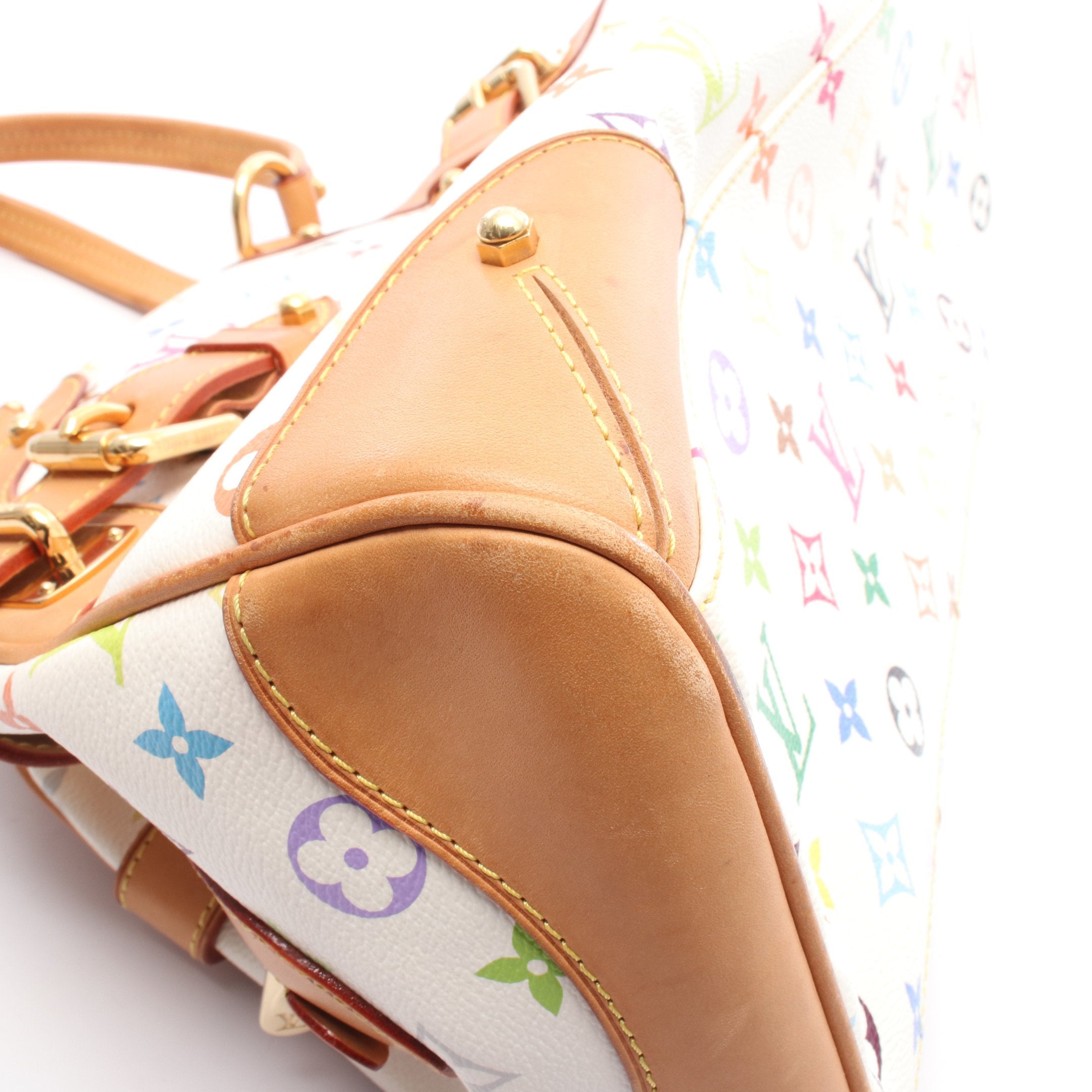 クラウディア モノグラムマルチカラー ブロン ハンドバッグ PVC レザー