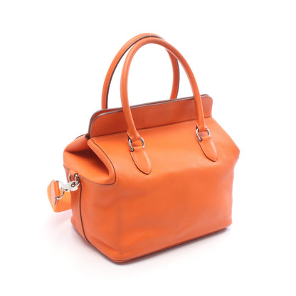 ツールボックス26 オレンジポピー ハンドバッグ エバーカラー オレンジ シルバー金具 T刻印 エルメス バッグ HERMES