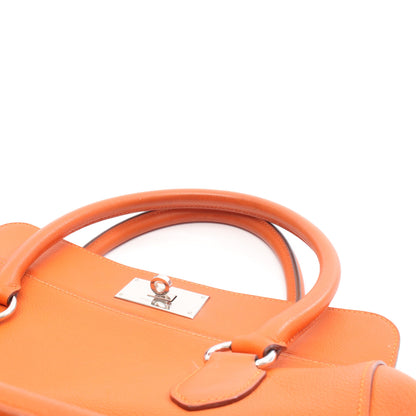 ツールボックス26 オレンジポピー ハンドバッグ エバーカラー オレンジ シルバー金具 T刻印 エルメス バッグ HERMES