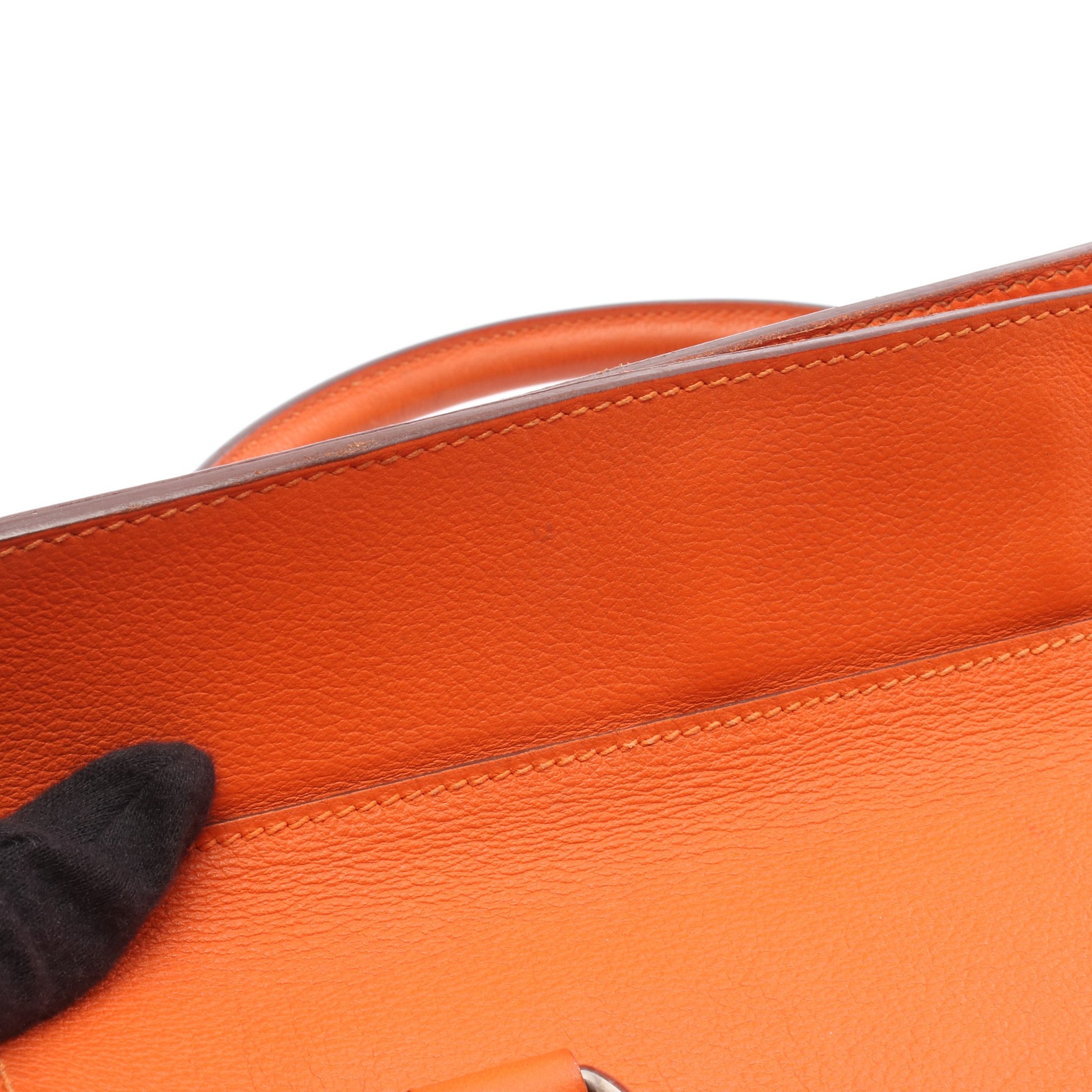 ツールボックス26 オレンジポピー ハンドバッグ エバーカラー オレンジ シルバー金具 T刻印 エルメス バッグ HERMES