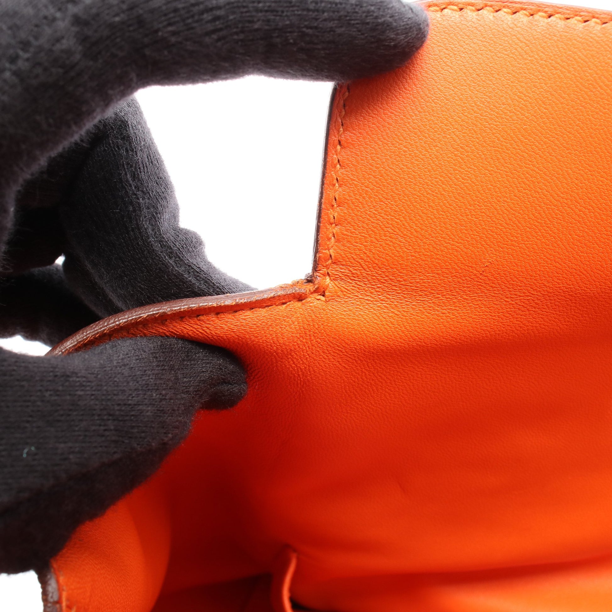 ツールボックス26 オレンジポピー ハンドバッグ エバーカラー オレンジ シルバー金具 T刻印 エルメス バッグ HERMES