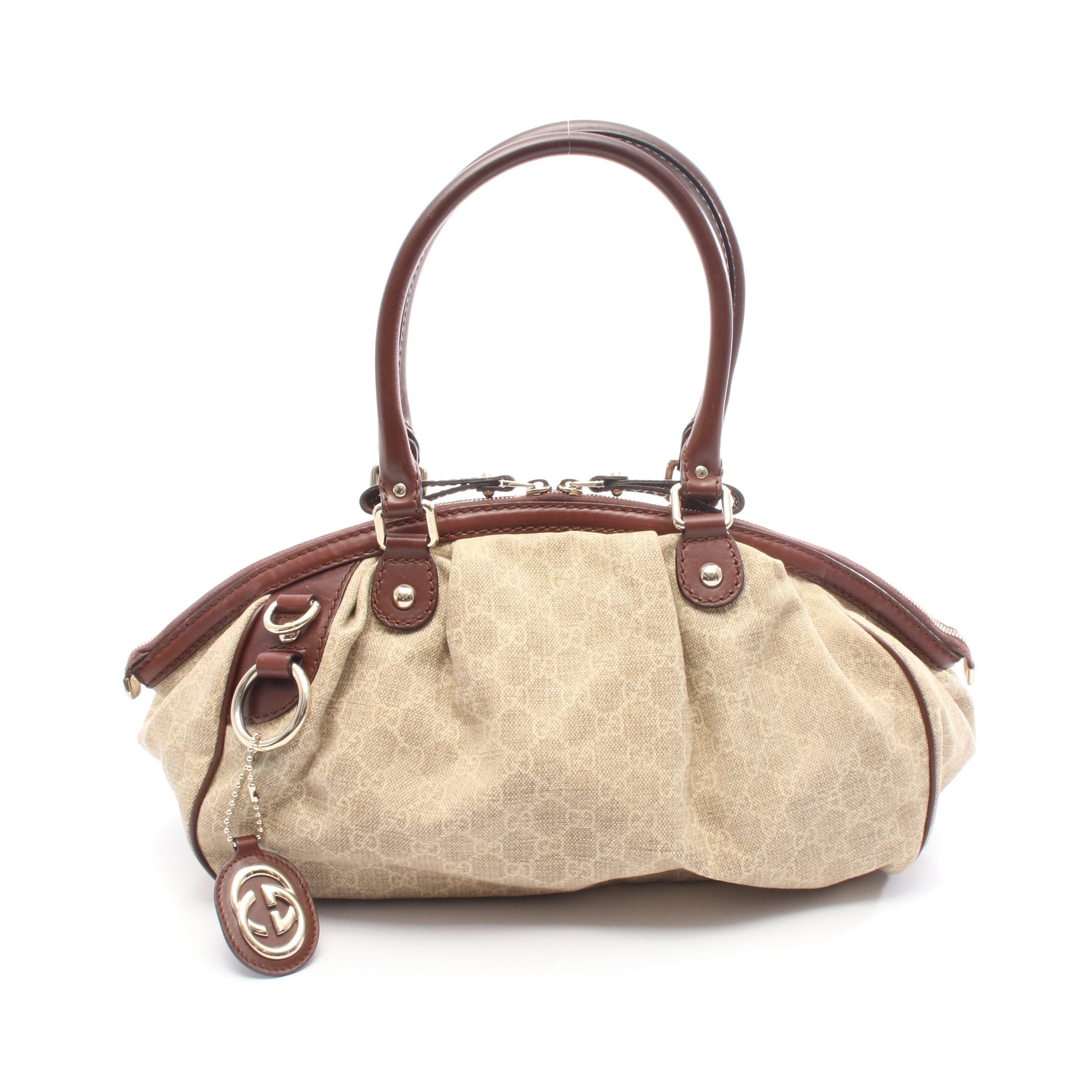 GUCCIグッチGGスーキートートバッグベージュダークブラウンキャンバスレザー GGキャンバス グッチ バッグ GUCCI トートバッグ ベージュ ダーク