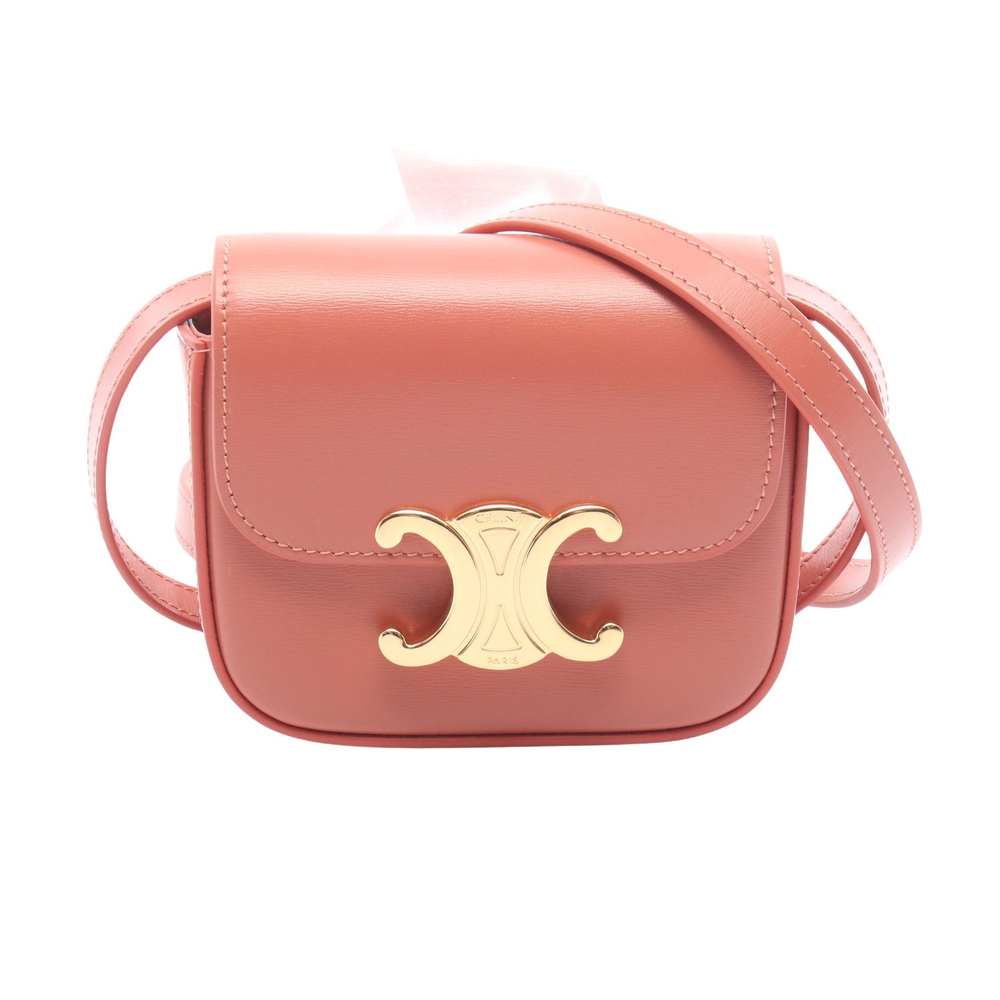 ミニ クロード ショルダーバッグ レザー コーラルオレンジ セリーヌ バッグ CELINE