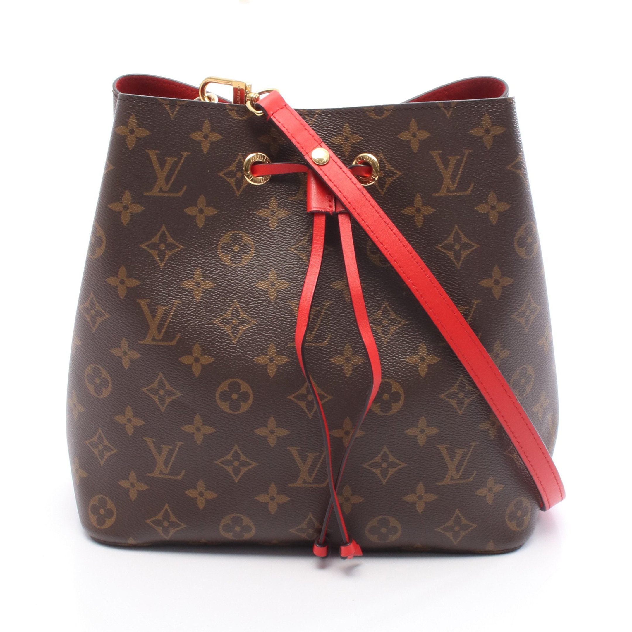 ルイ・ヴィトン LOUIS VUITTON ネオノエ モノグラム コクリコ ショルダーバッグ バッグ PVCコーティングキャンバス レザー モノグラム レディース ブラウン系 / レッド系 M44021 【中古】 ネオノエ モノグラム コクリコ ショルダーバッグ PVC レザー ブラウン