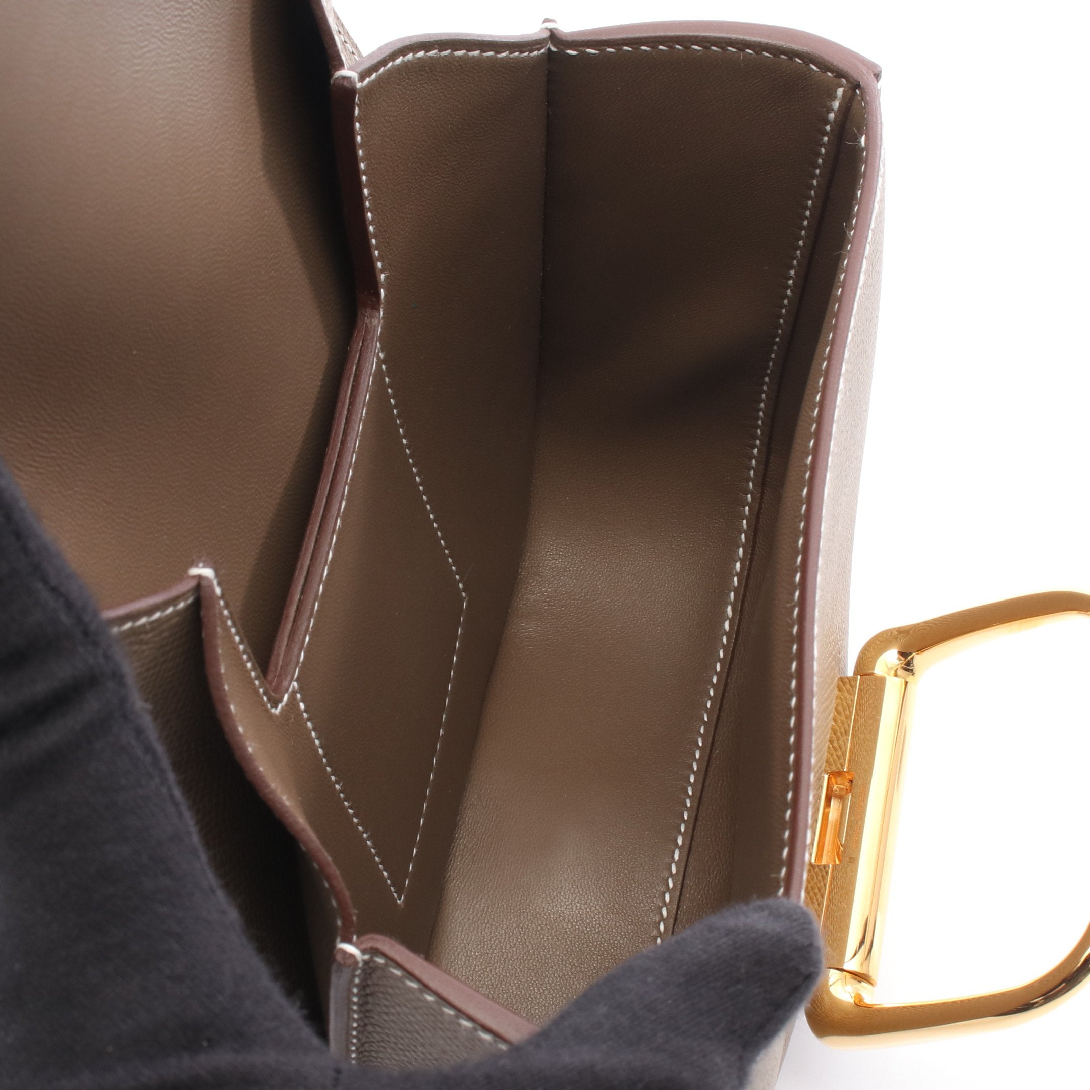 エルメス HERMES ショルダーバッグ デッラ カヴァッレリア ミニ ヴォーエプソン ゴールド シルバー金具 茶 U刻印(2022年製) 【箱】【中古】 HERMES - エルメス HERMES ショルダーバッグ デッラ カヴァッレリア