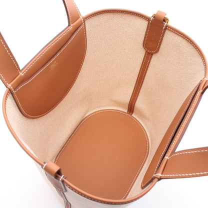インザループ23 ハンドバッグ トワルアッシュ ヴォースイフト ベージュ ブラウン ゴールド金具 W刻印 エルメス バッグ HERMES
