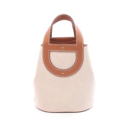 インザループ23 ハンドバッグ トワルアッシュ ヴォースイフト ベージュ ブラウン ゴールド金具 W刻印 エルメス バッグ HERMES