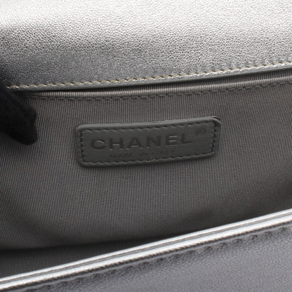 ボーイシャネル チェーンショルダーバッグ レザー シルバー シルバー金具 シャネル バッグ CHANEL