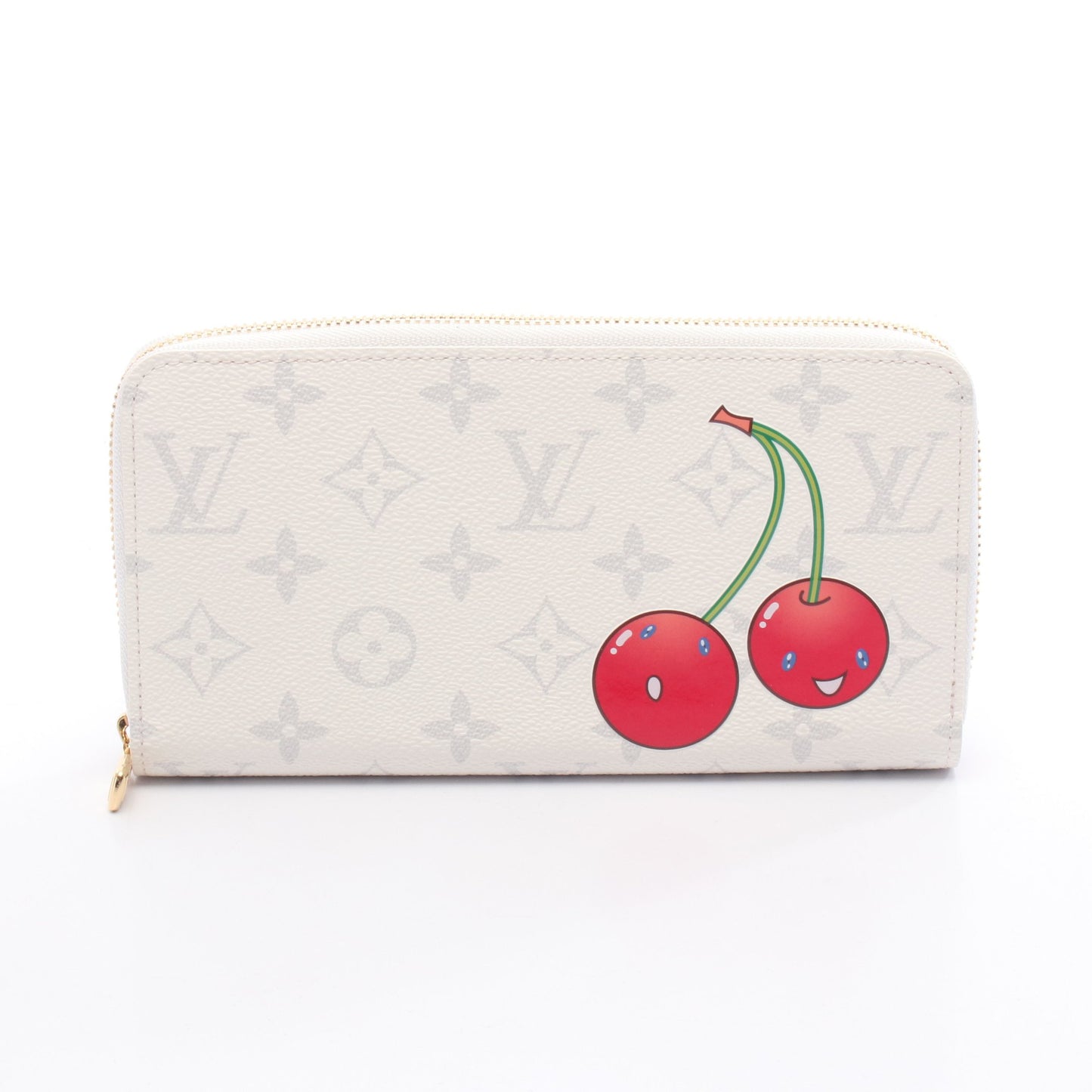 LV × TM ジッピーウォレット モノグラムチェリー ラウンドファスナー長財布 PVC ホワイト ルイヴィトン 財布・小物 LOUIS VUITTON
