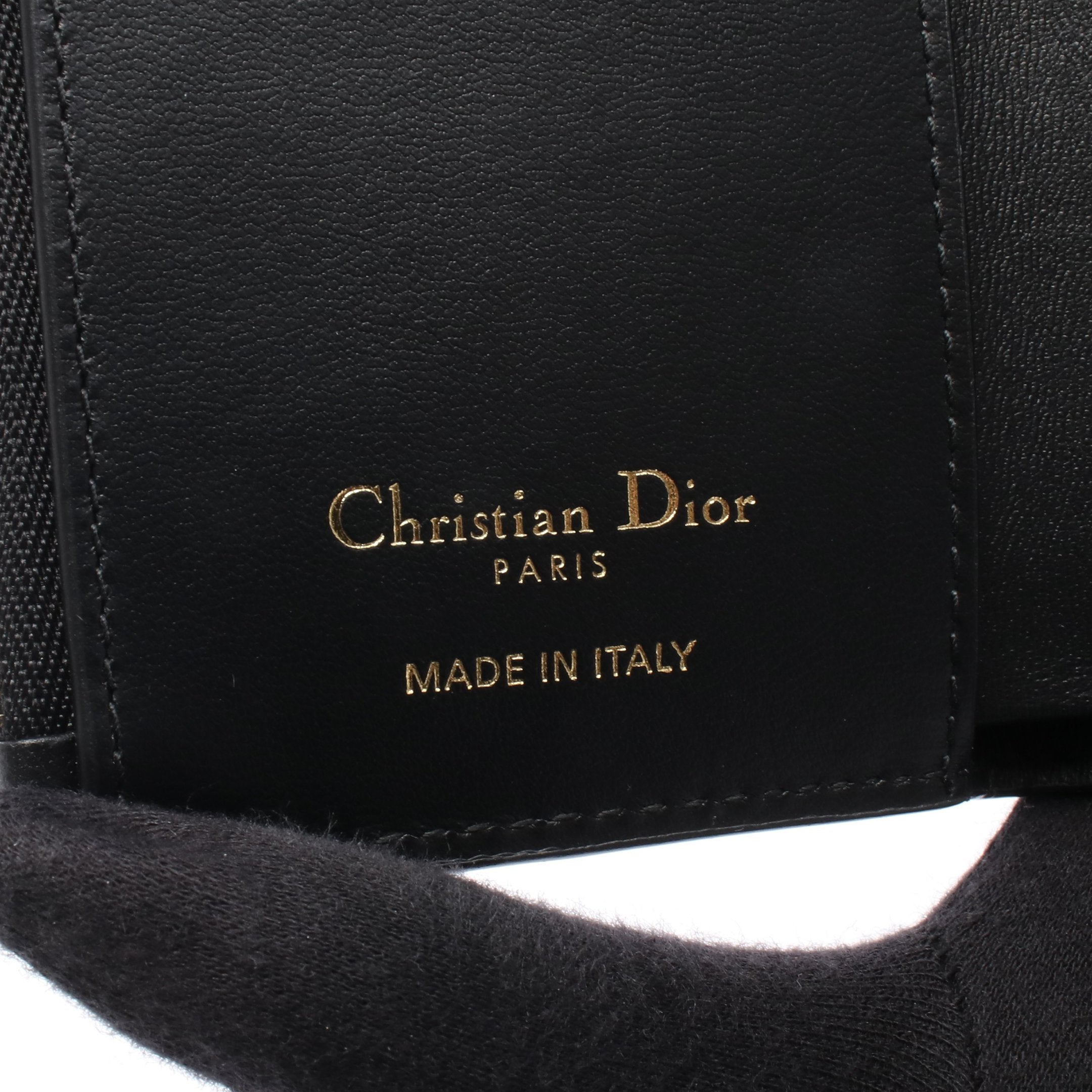 Christian Dior ロータスウォレット サドル 三つ折り財布 ブラック Dior ディオール サドル ロータスウォレット 三つ折り財布 (Dior