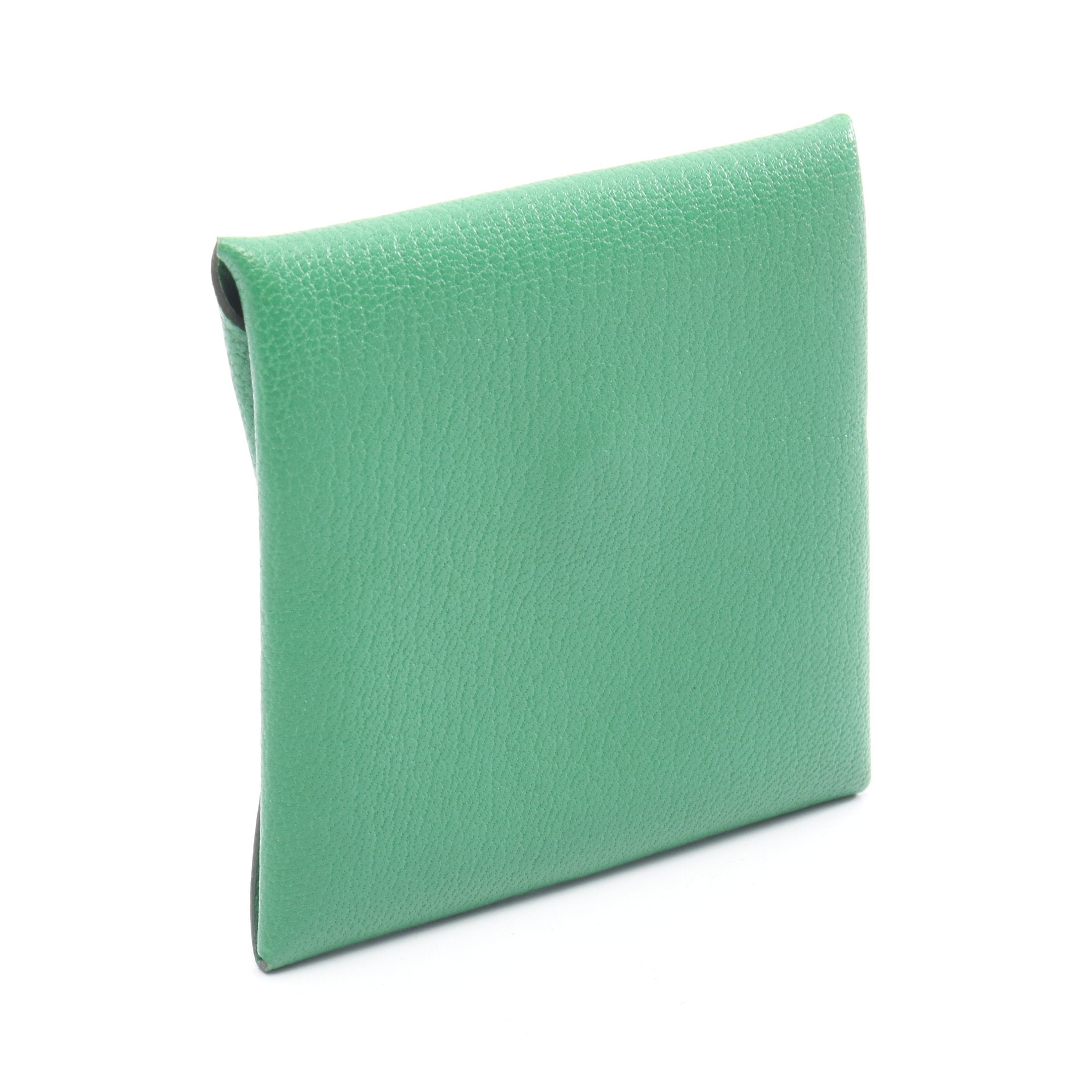 バスティア バンブー コインケース シェーブル グリーン シルバー金具