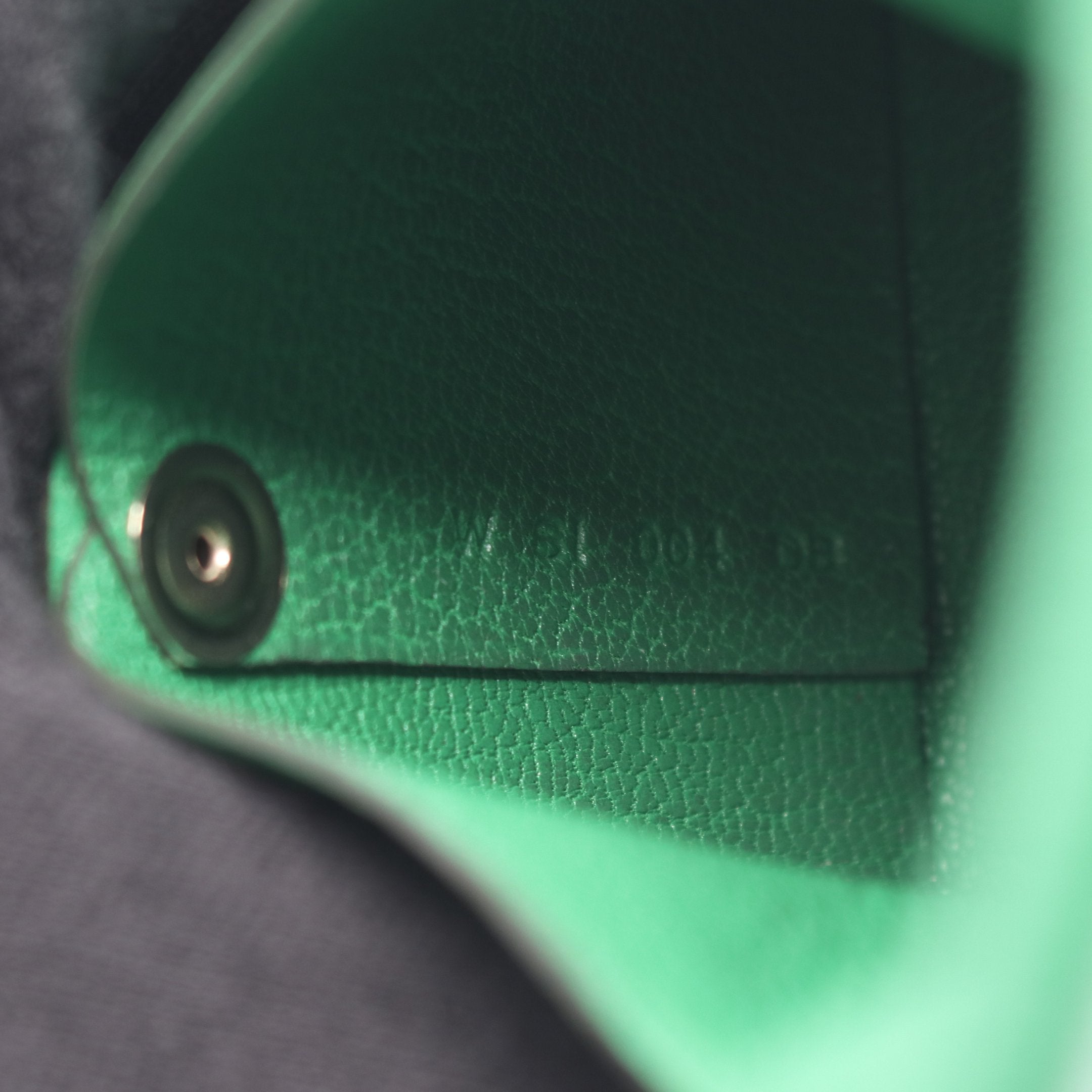 バスティア バンブー コインケース シェーブル グリーン シルバー金具