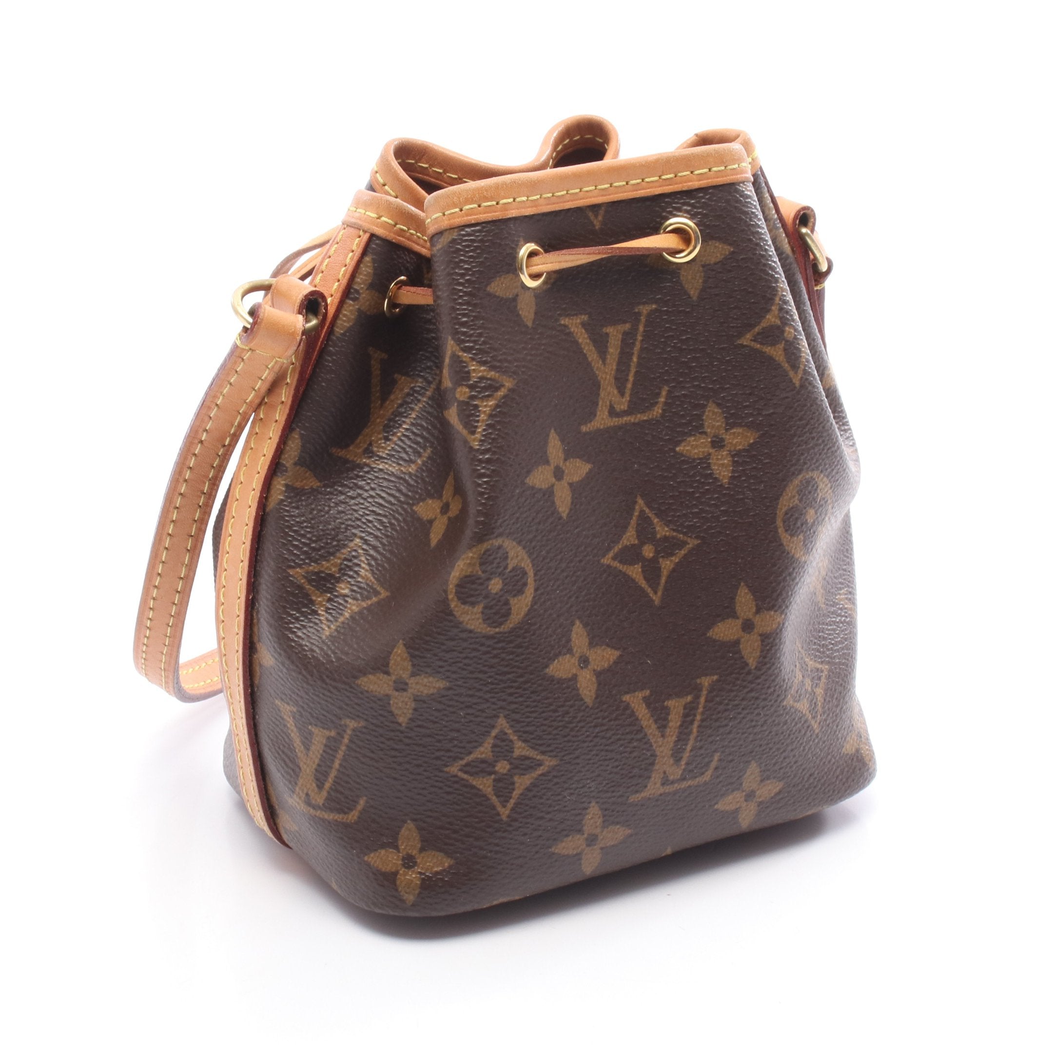 ルイ・ヴィトン LOUIS VUITTON ナノ ノエ ショルダーバッグ バッグ PVCコーティングキャンバス レザー モノグラム レディース ブラウン系 M41346 【中古】 ナノ ノエ モノグラム ショルダーバッグ PVC レザー ブラウン ルイ
