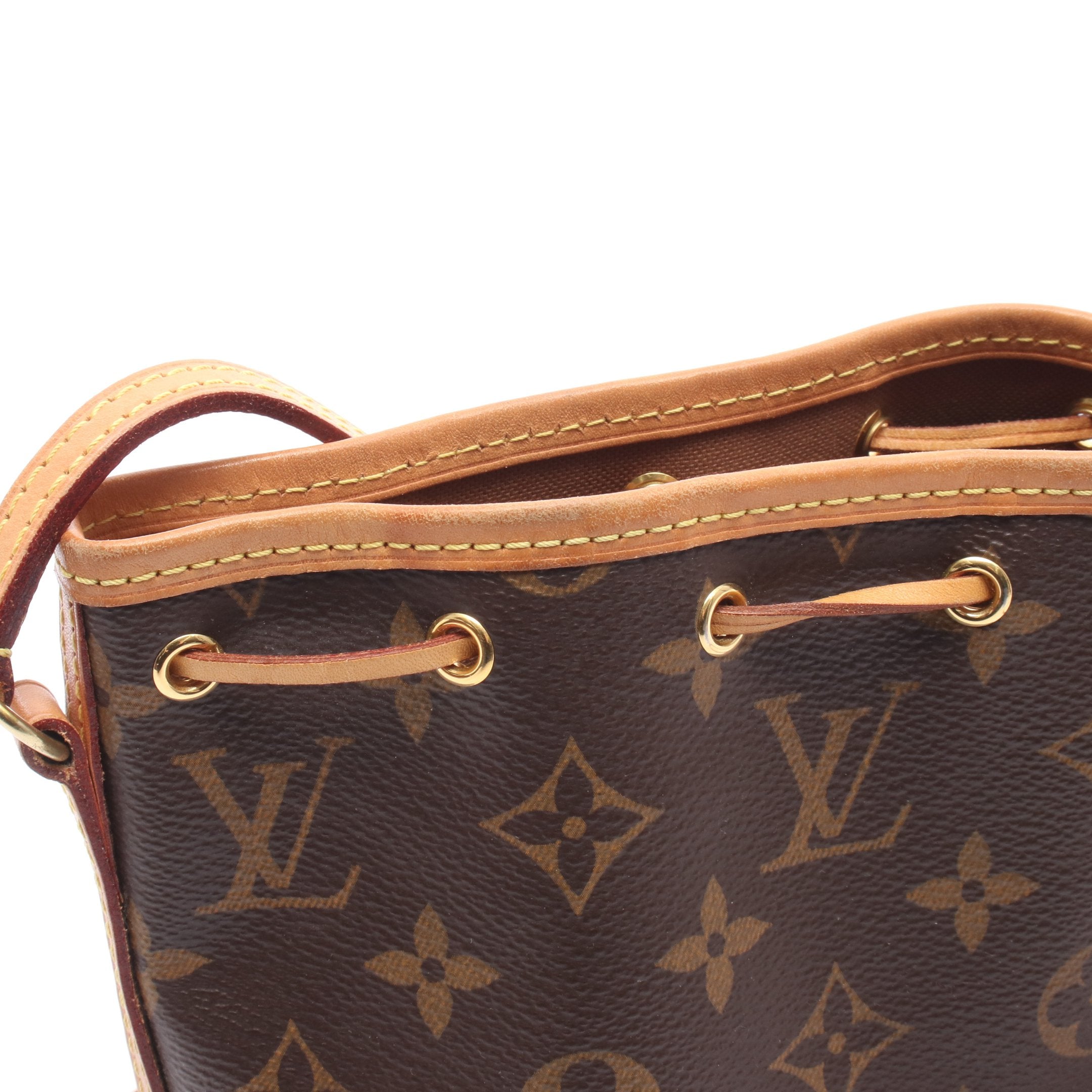 ナノ ノエ モノグラム ショルダーバッグ PVC レザー ブラウン ルイ