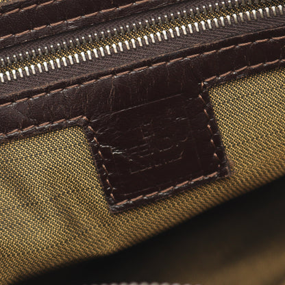 ズッカ ハンドバッグ キャンバス レザー ブラウン ダークブラウン 2WAY フェンディ バッグ FENDI
