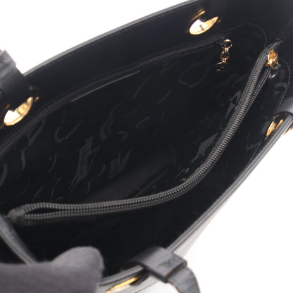 ガンチーニ ショルダーバッグ トートバッグ レザー ブラック サルヴァトーレフェラガモ バッグ Salvatore Ferragamo