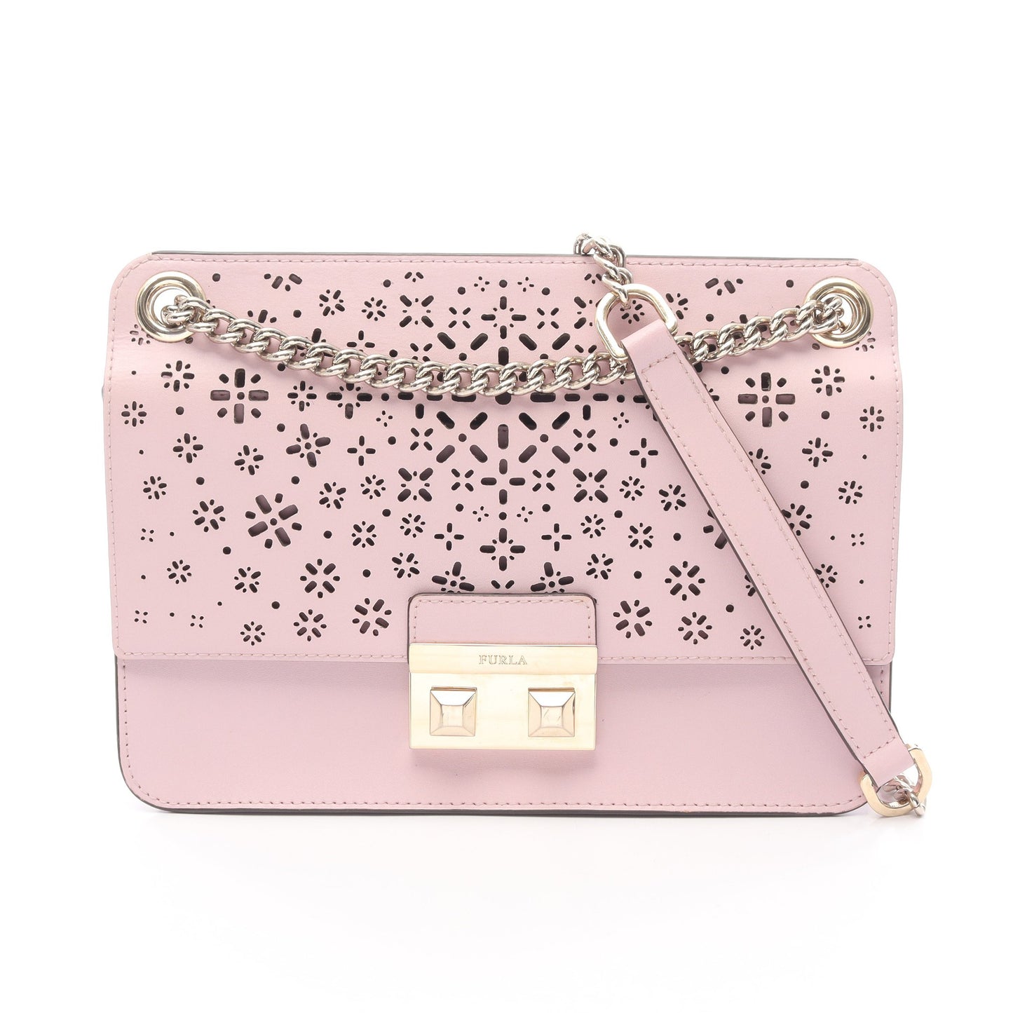 BELLA ベラ チェーンショルダーバッグ レザー ライトピンク フルラ バッグ FURLA