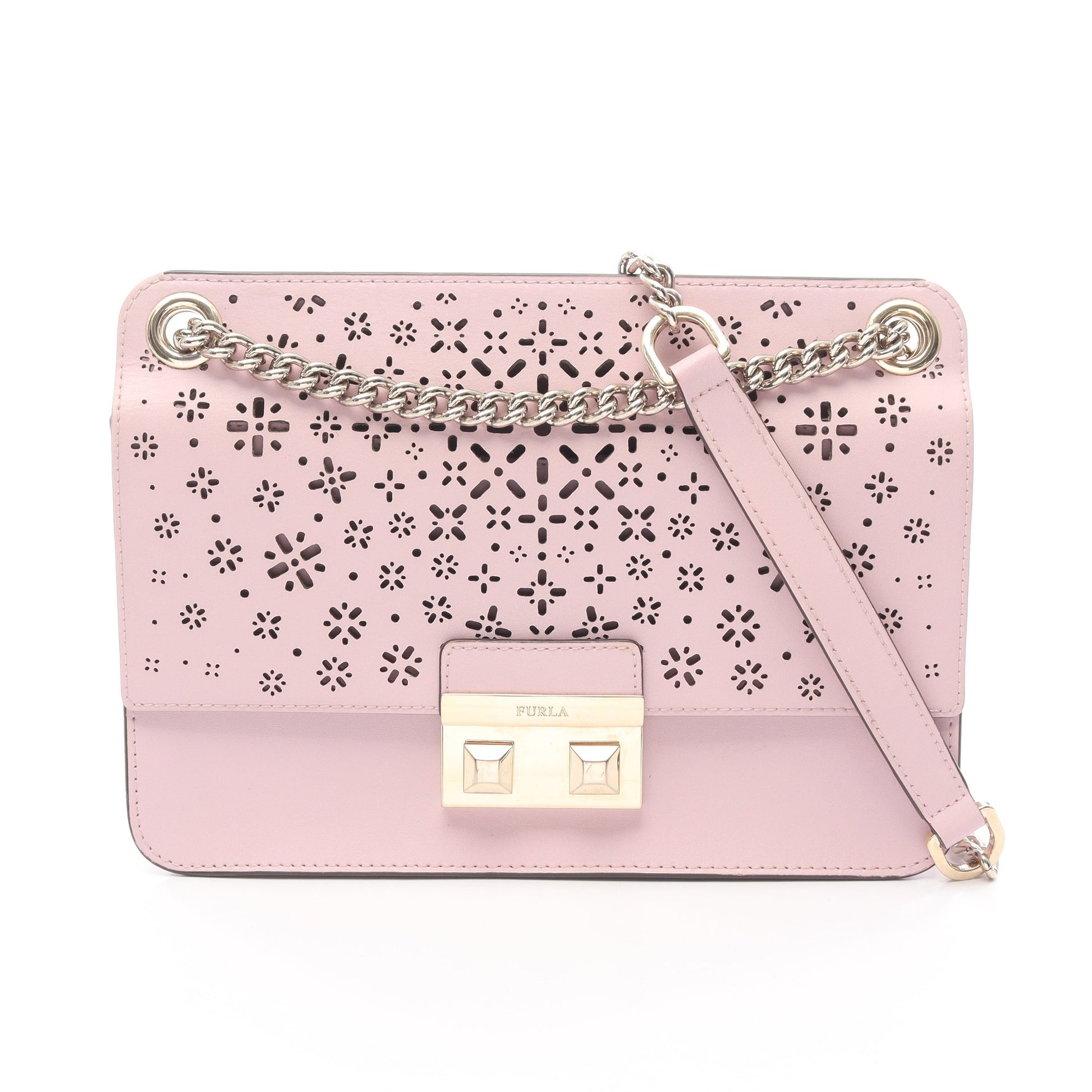 BELLA ベラ チェーンショルダーバッグ レザー ライトピンク フルラ バッグ FURLA