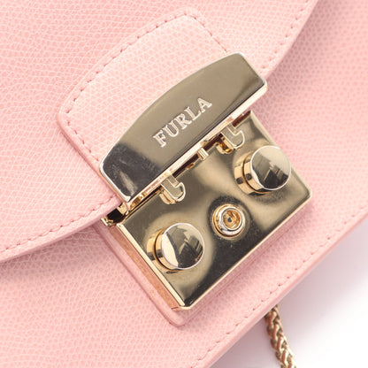 メトロポリス ミニ チェーンショルダーバッグ レザー ピンク フルラ バッグ FURLA