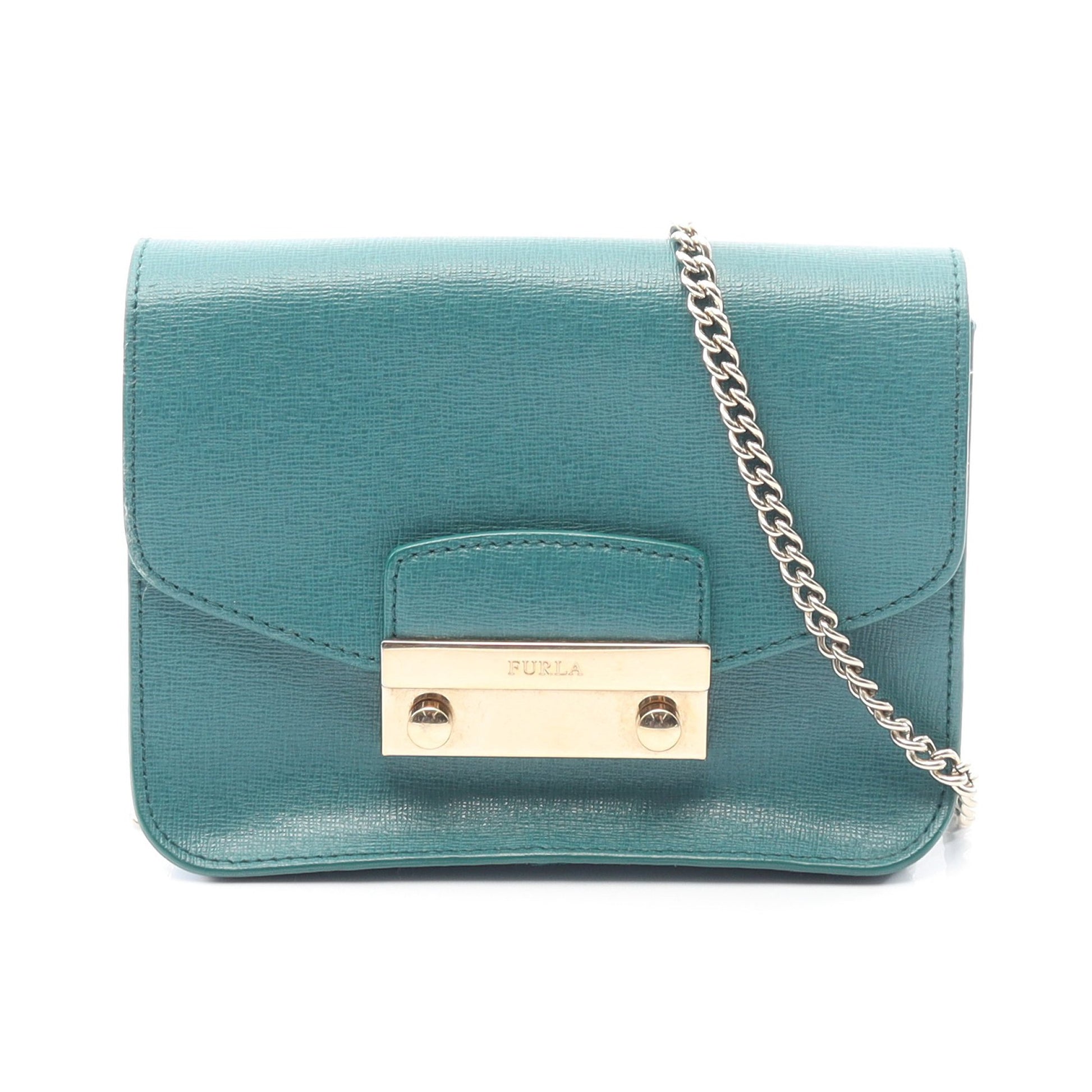 メトロポリス ミニ チェーンショルダーバッグ レザー グリーン フルラ バッグ FURLA
