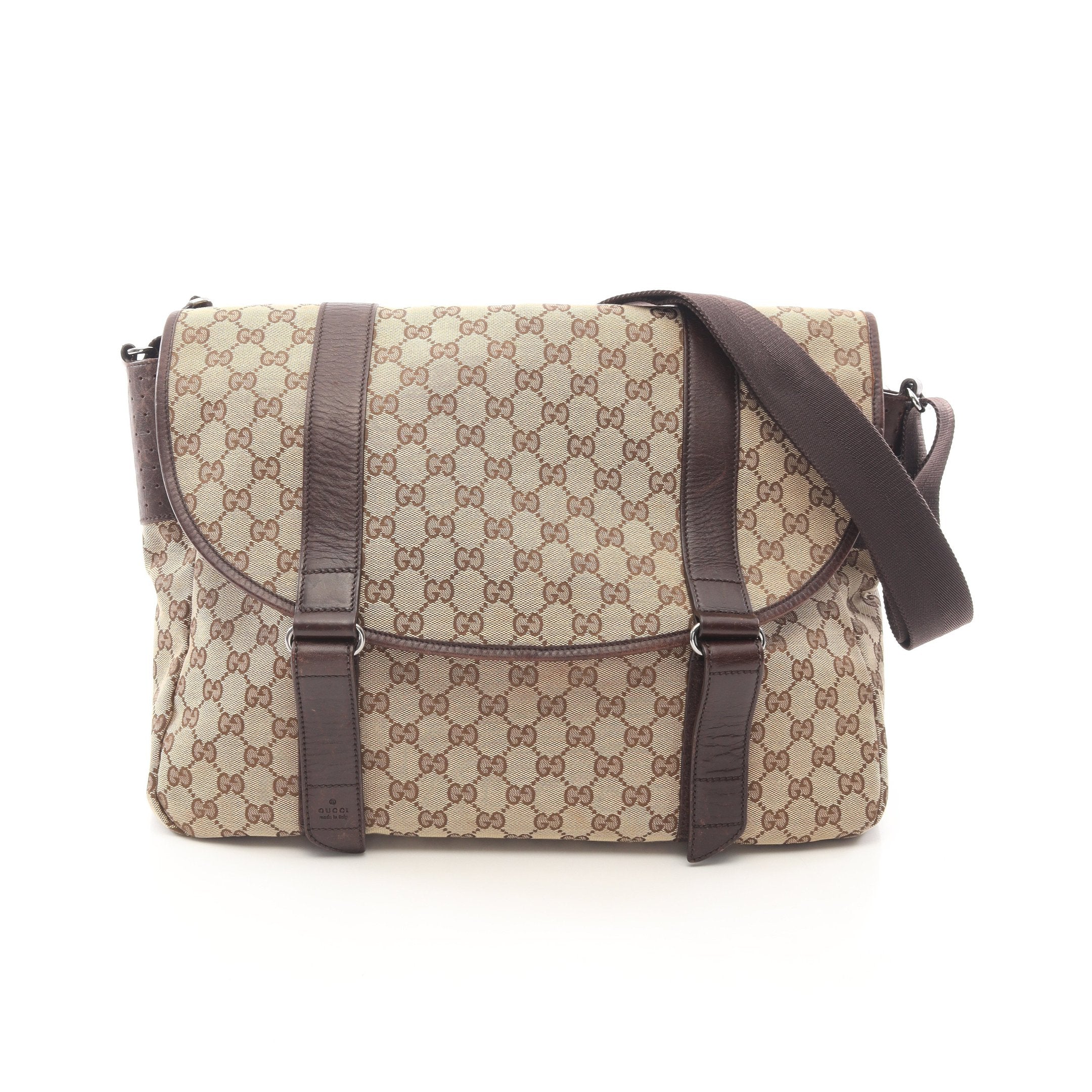 GUCCI GGキャンバス メッセンジャーバッグ ブラウン GGキャンバス メッセンジャーバッグ ショルダーバッグ キャンバス