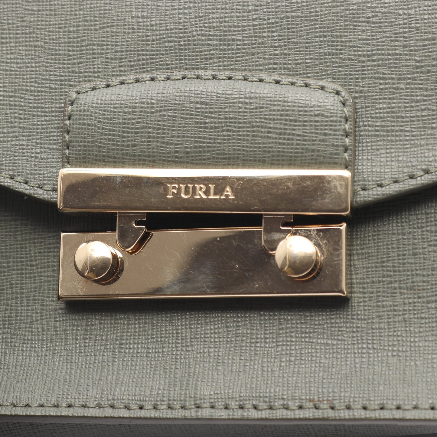 JULIA ジュリア チェーンショルダーバッグ レザー グレーグリーン フルラ バッグ FURLA