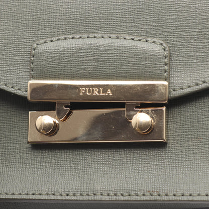 JULIA ジュリア チェーンショルダーバッグ レザー グレーグリーン フルラ バッグ FURLA