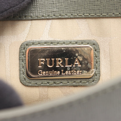 JULIA ジュリア チェーンショルダーバッグ レザー グレーグリーン フルラ バッグ FURLA