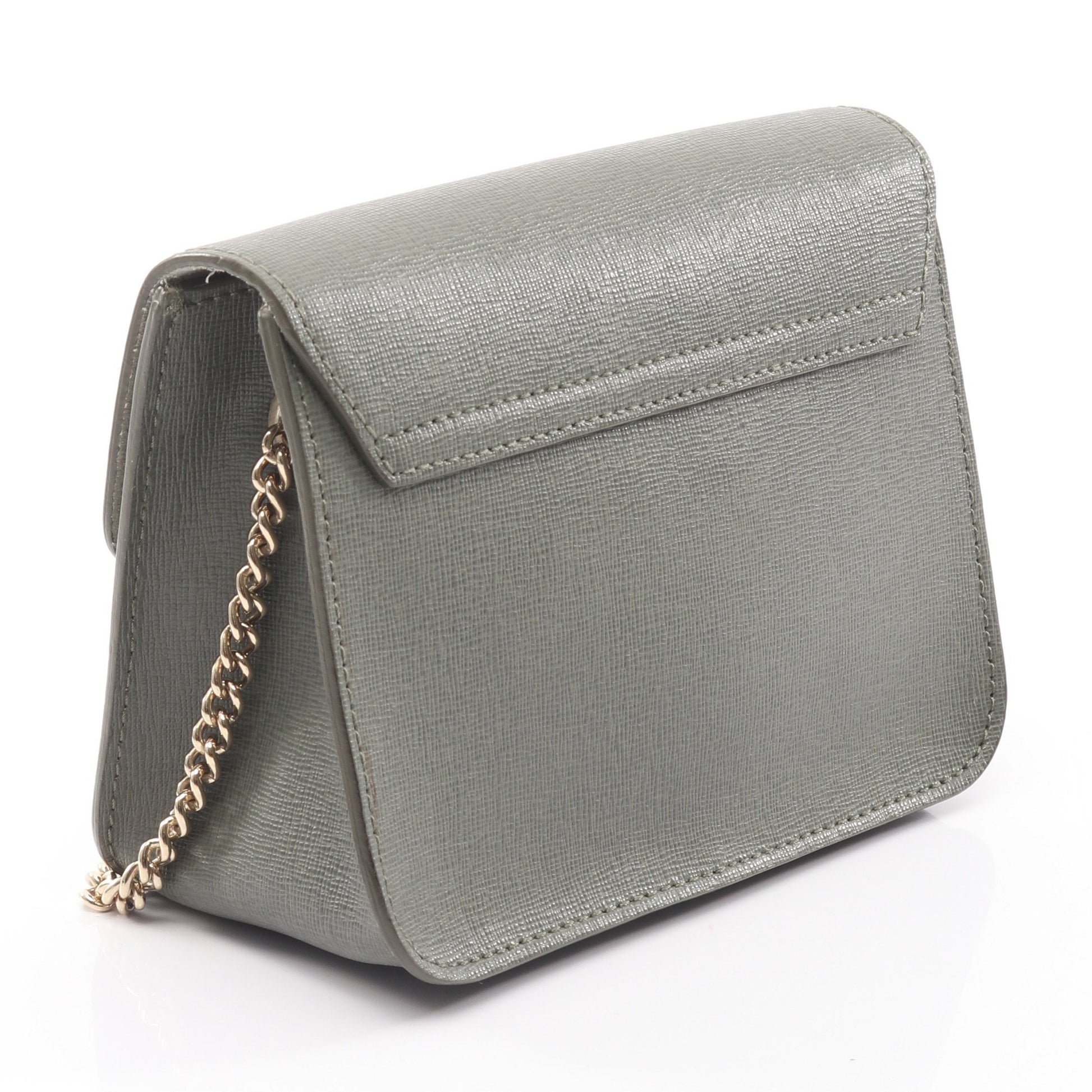 JULIA ジュリア チェーンショルダーバッグ レザー グレーグリーン フルラ バッグ FURLA