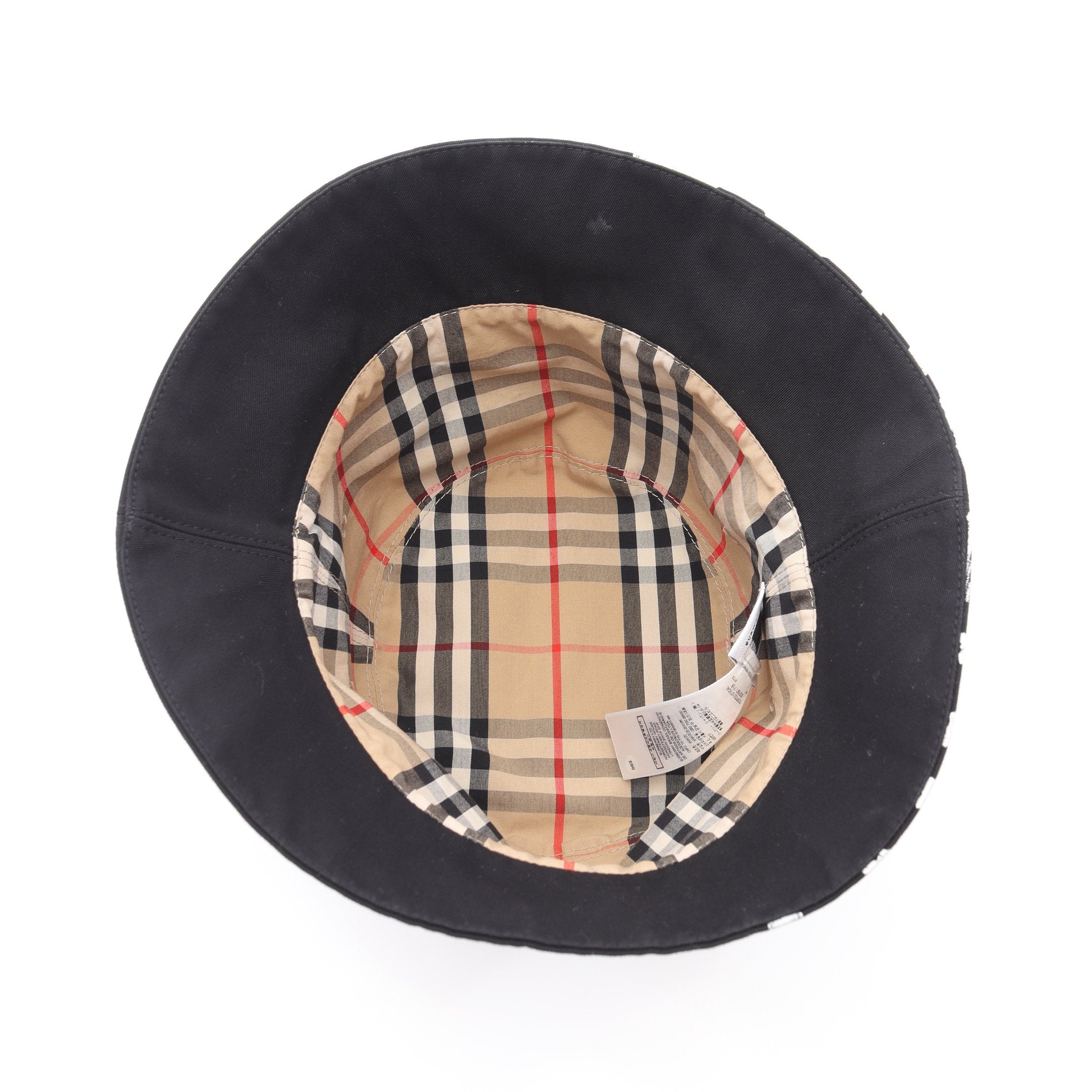 ノバチェック バケット ハット コットン ブラック ベージュ マルチ