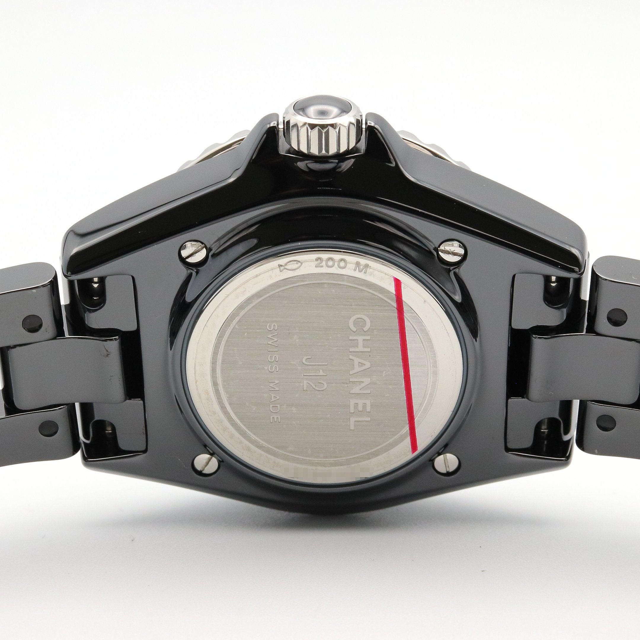 シャネルJ12キャリパー33m革ベルト ブラックセラミックレディースクォーツ J12 ブラック - スイスウォッチ | CHANEL シャネル