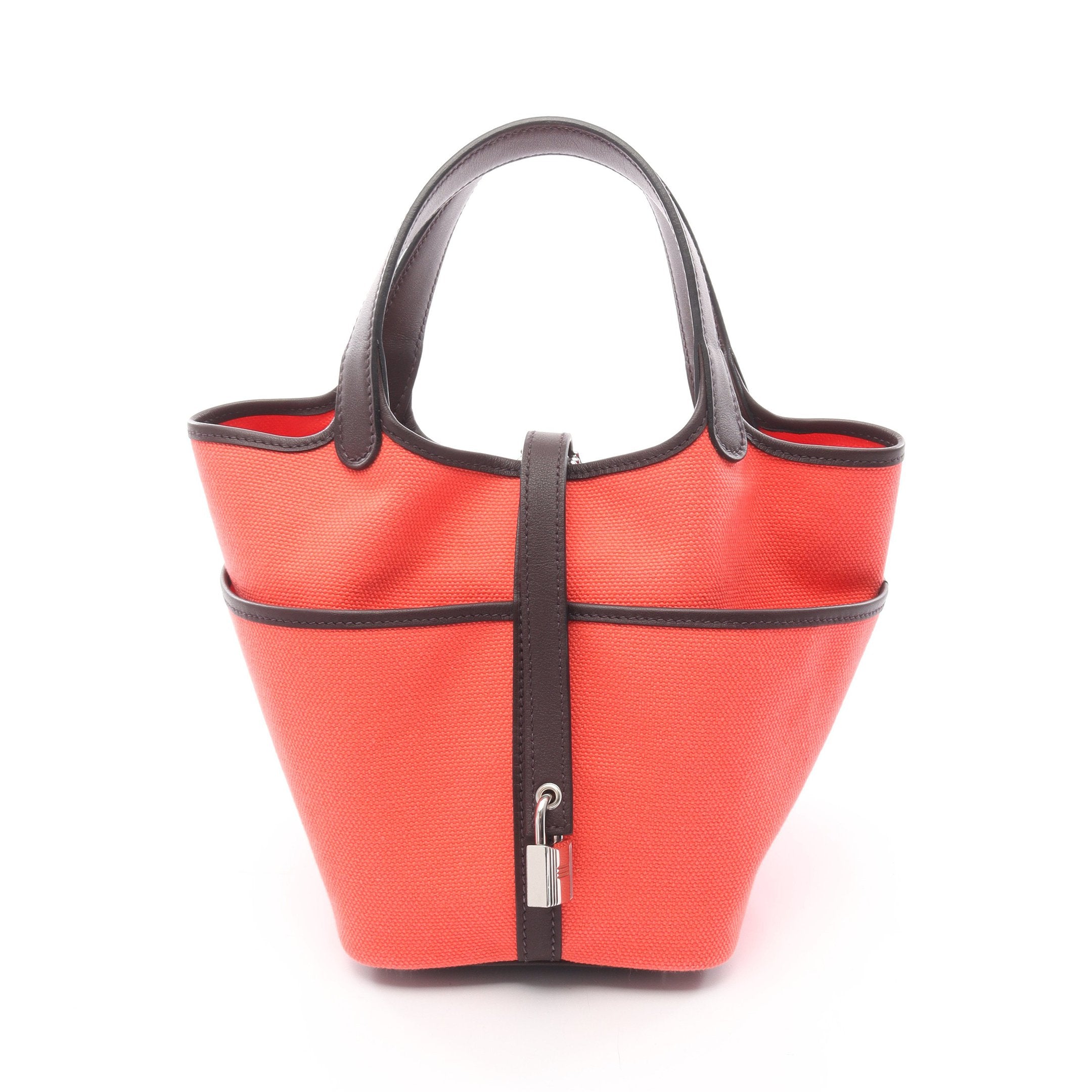 エルメス ピコタンロック カーゴPM ハンドバッグ ローズテキサス ルージュセリエ ヴォースイフト トワルゴエラン HERMES 【中古】 ピコタンロックPM カーゴ ローズテキサス ルージュセリエ ハンドバッグ