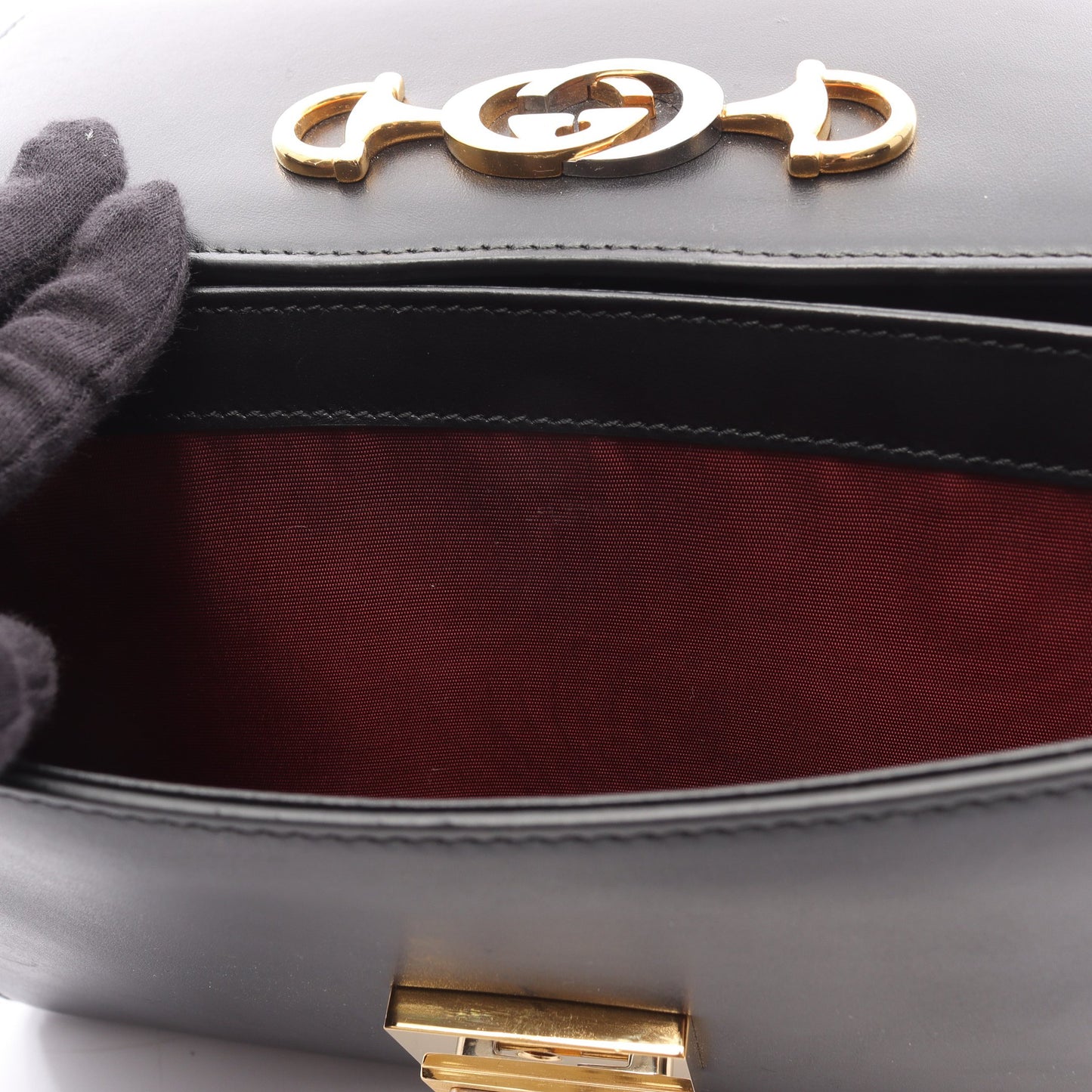 ズゥミ ショルダーバッグ レザー ブラック グッチ バッグ GUCCI