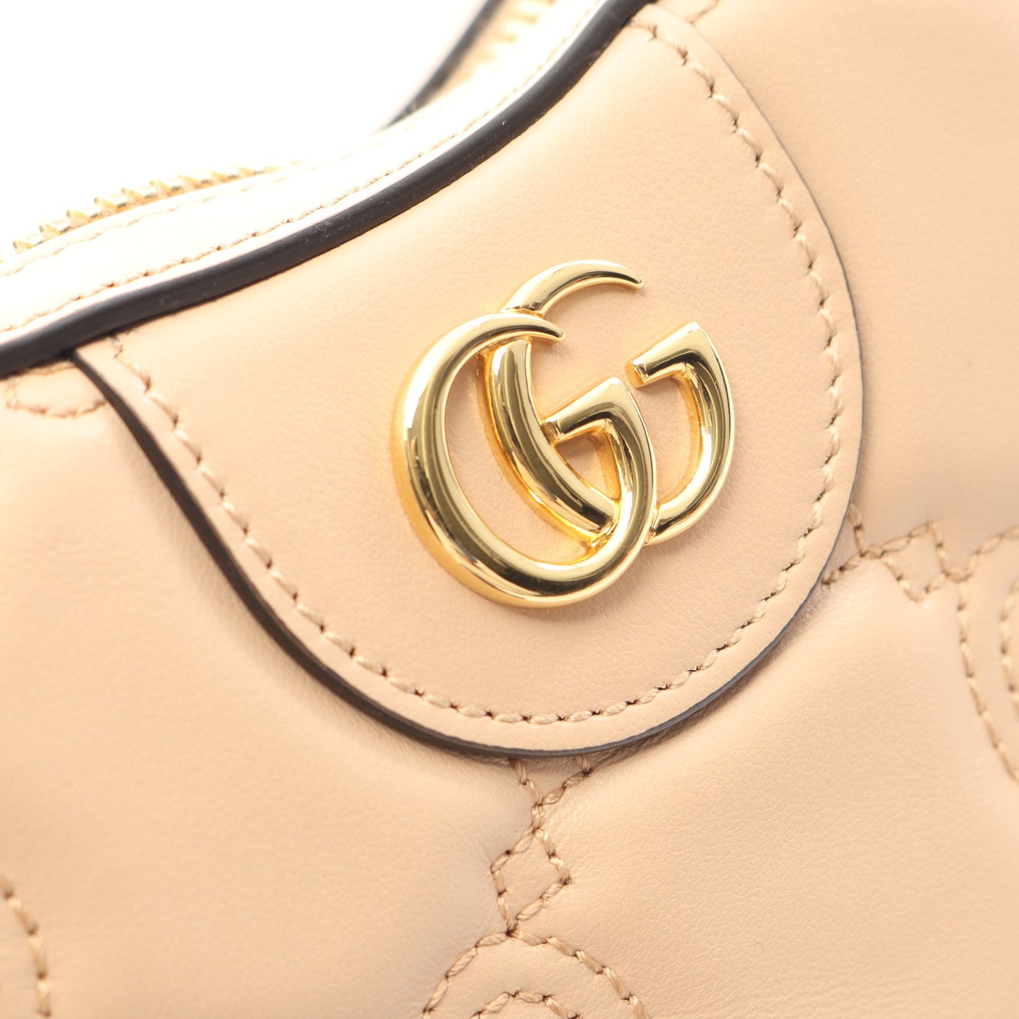 GGマトラッセ チェーンハンドバッグ レザー ピンクベージュ 2WAY グッチ バッグ GUCCI