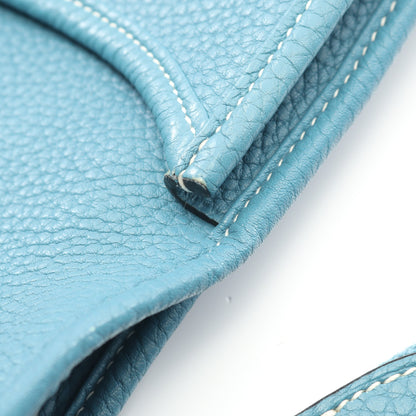 エヴリン 3 トロワ PM ブルージーン ショルダーバッグ トリヨンクレマンス ブルー シルバー金具 □O刻印 エルメス バッグ HERMES