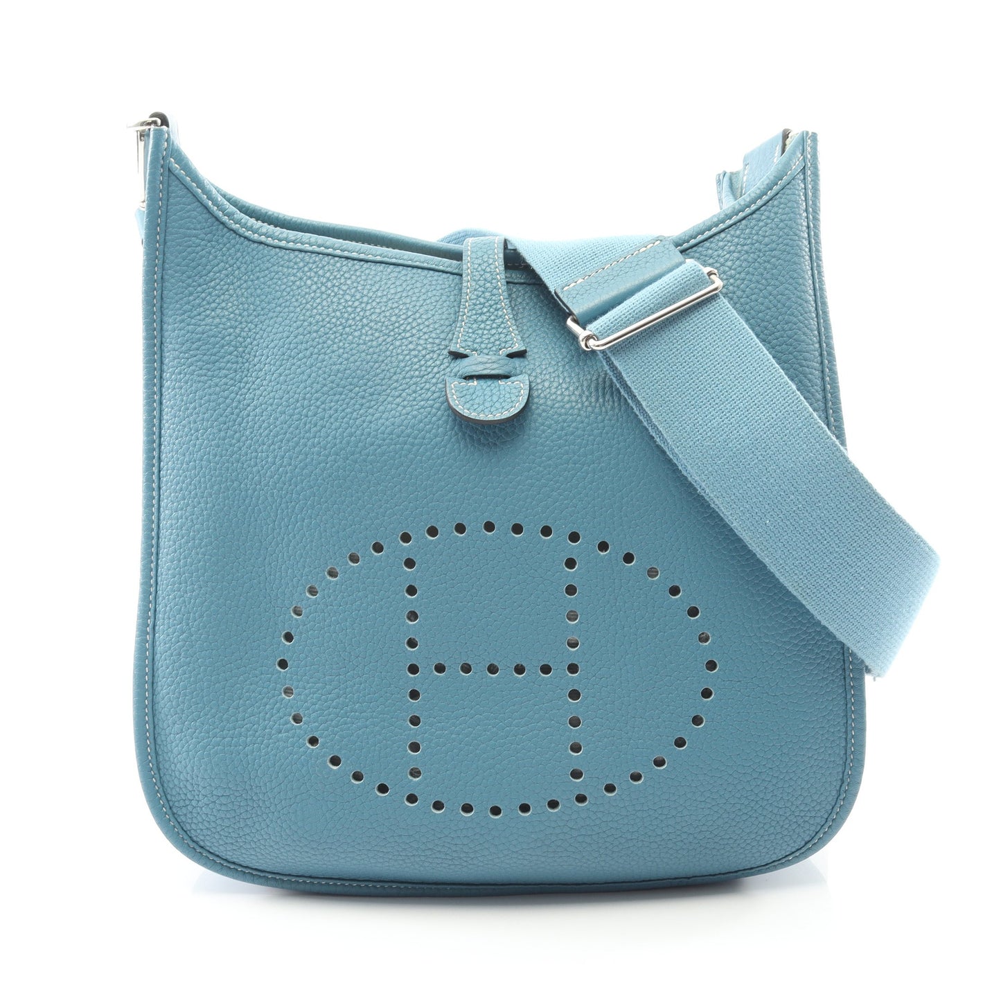 エヴリン 3 トロワ PM ブルージーン ショルダーバッグ トリヨンクレマンス ブルー シルバー金具 □O刻印 エルメス バッグ HERMES