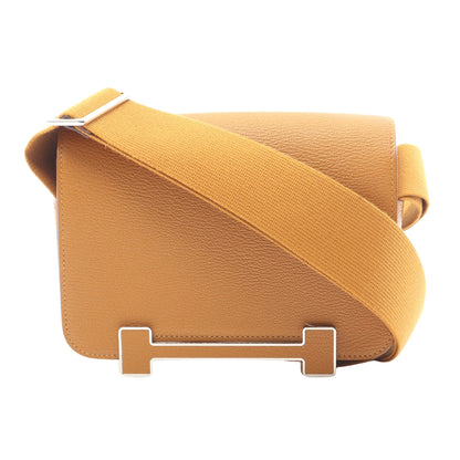 ゲタ セサミ ショルダーバッグ シェーブル ライトブラウン ゴールド金具 U刻印 エルメス バッグ HERMES