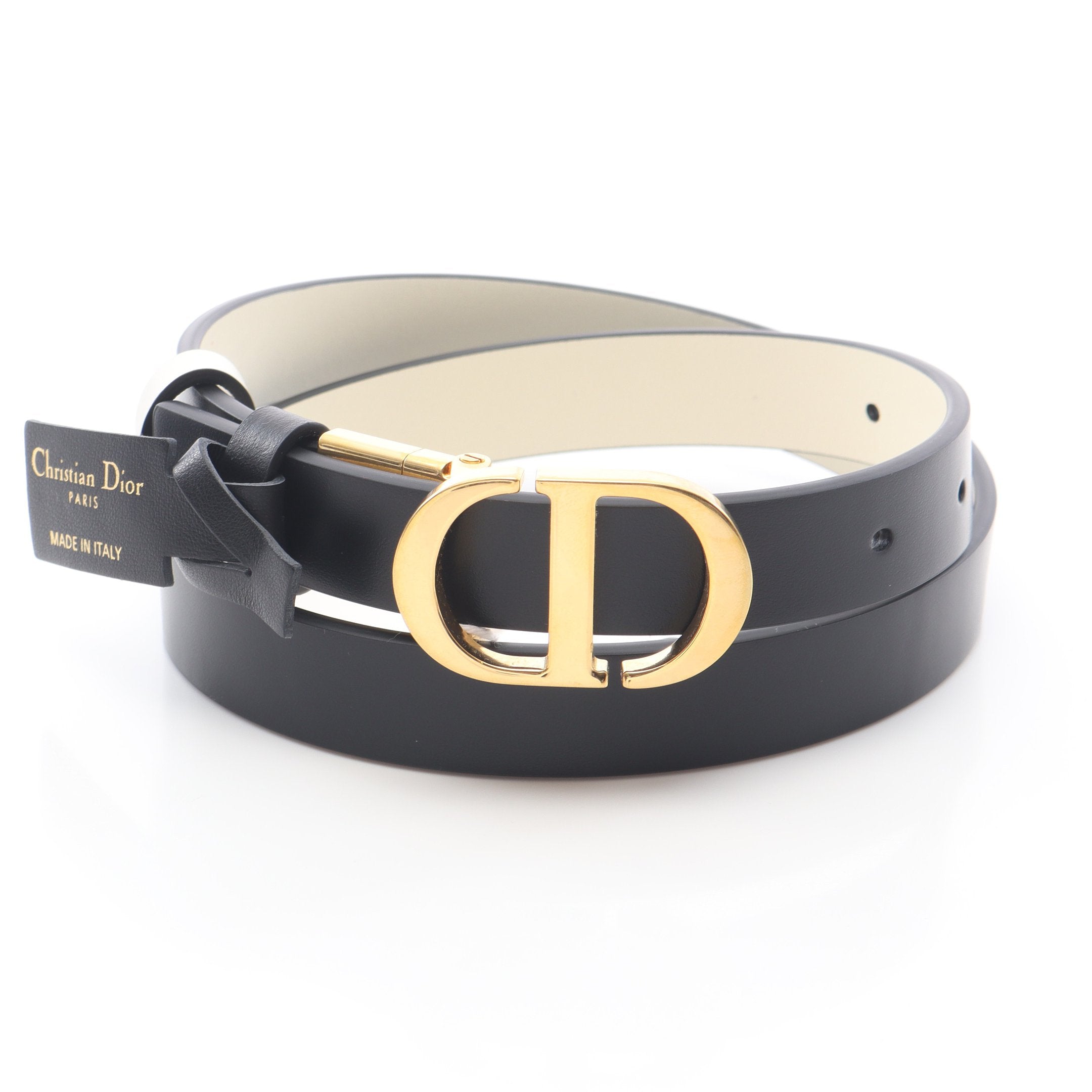 30 MONTAIGNE モンテーニュ ベルト レザー ブラック ゴールド金具