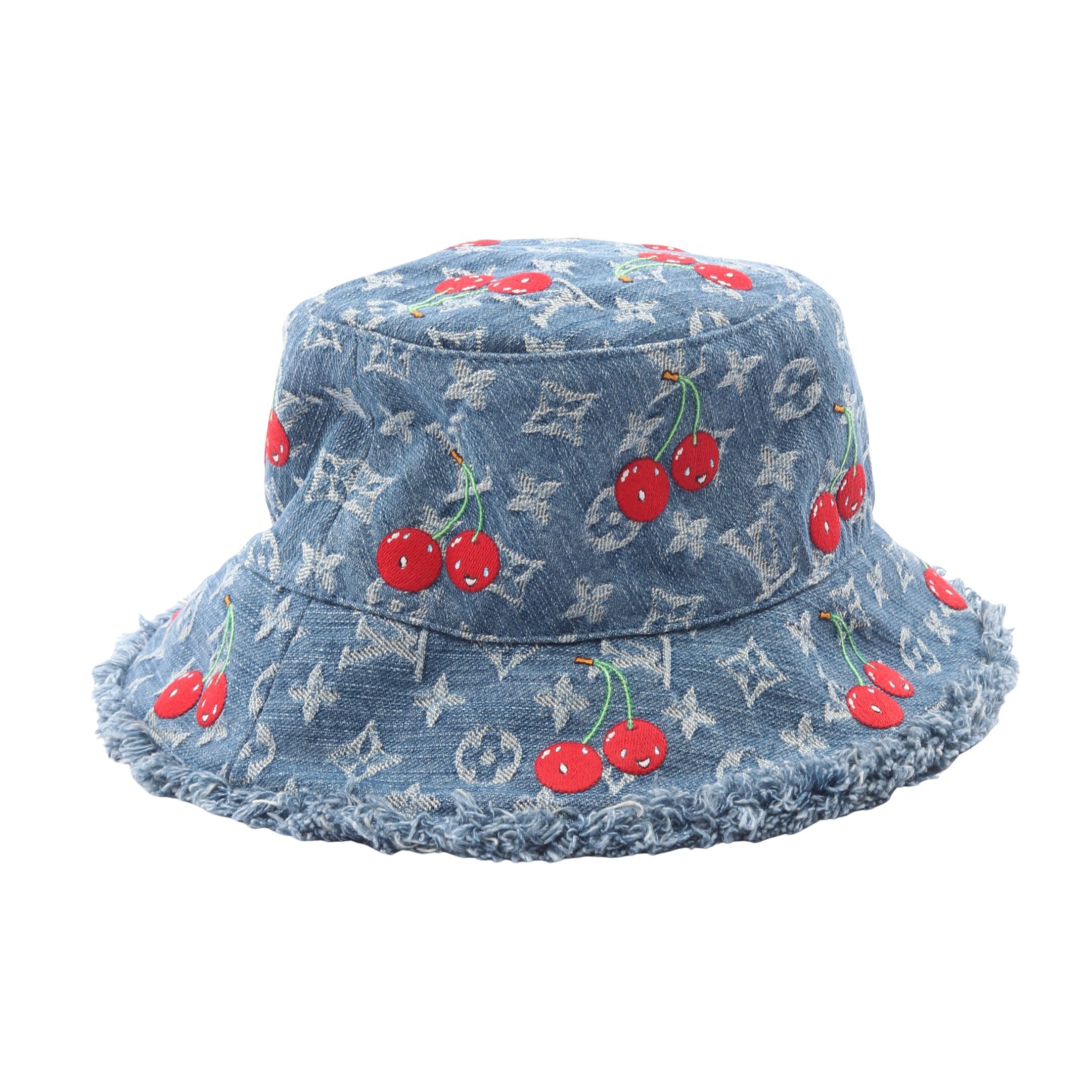 LV × TM モノグラムチェリー バケット ハット コットン ブルー ルイ