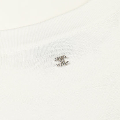 スター ココマーク オーバーサイズ 半袖Tシャツ コットン ホワイト シャネル トップス CHANEL
